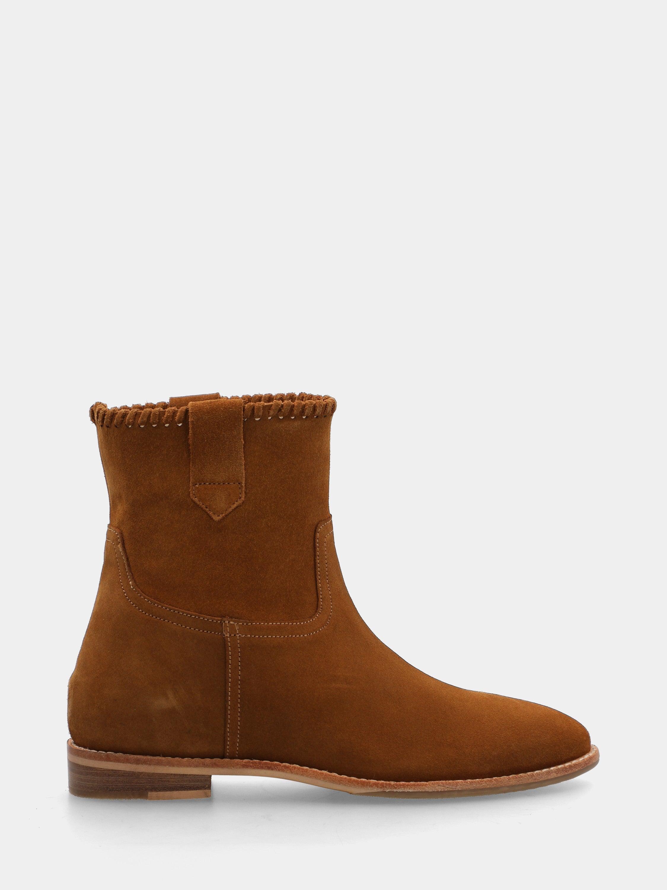 Stivaletto in velour marrone con zeppa interna