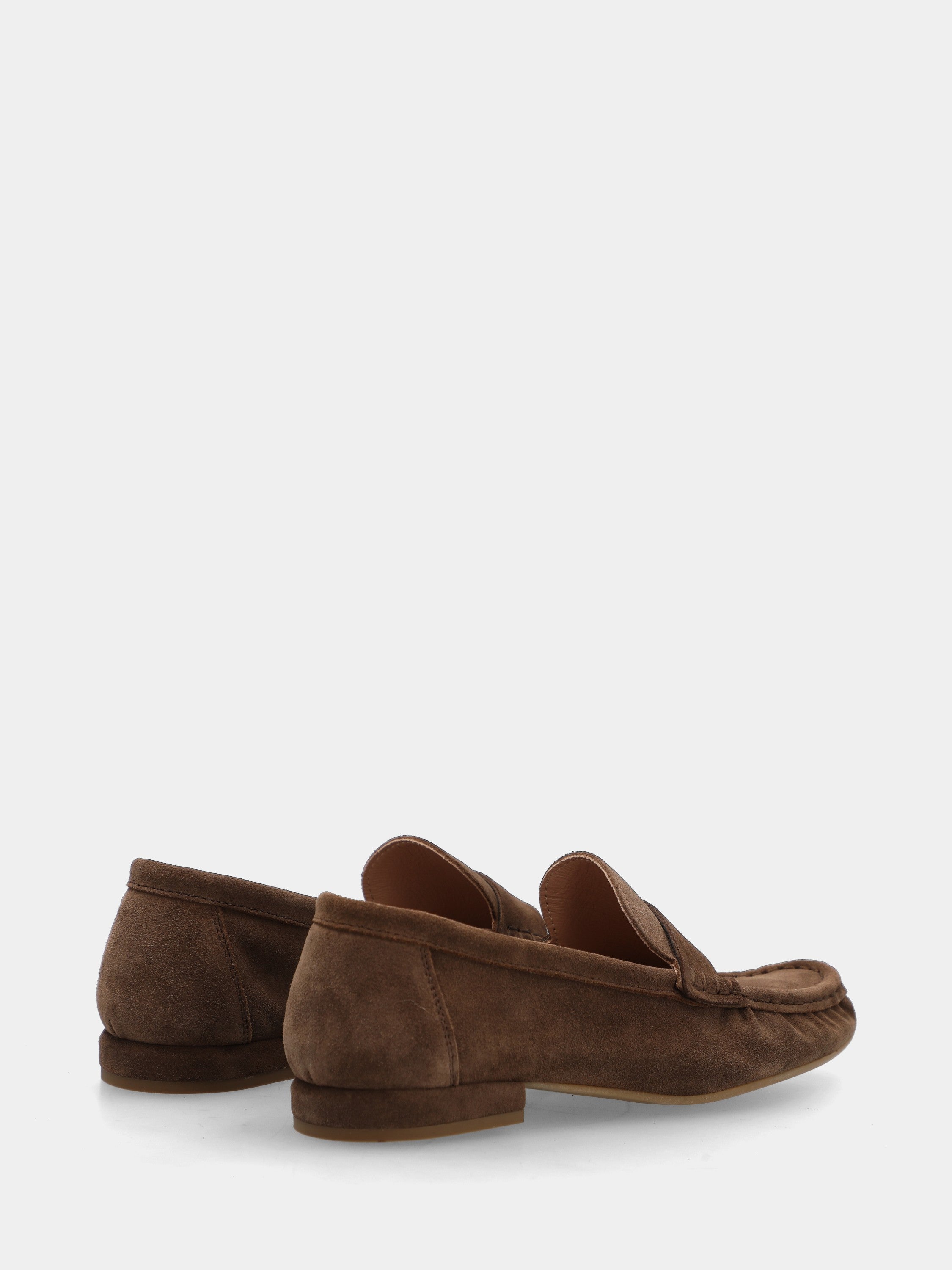 Leather moccasin in dark brown with lion mouth mask