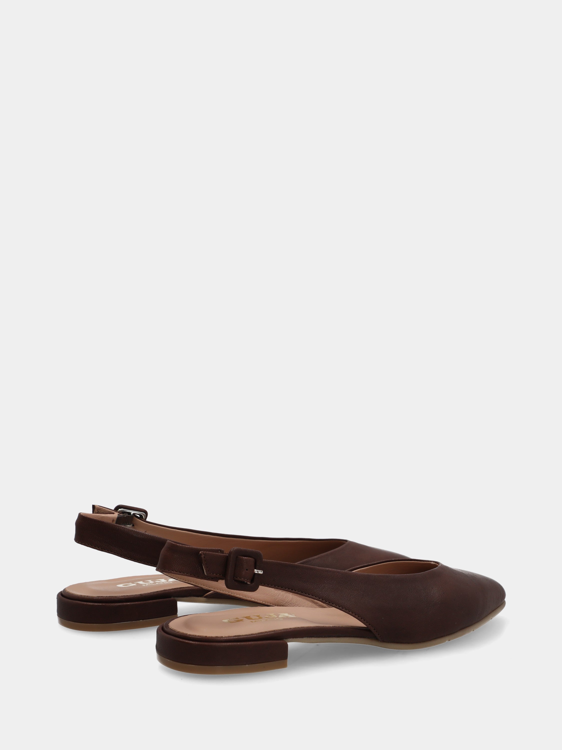Slingback in vitello testa di moro con punta sfilata