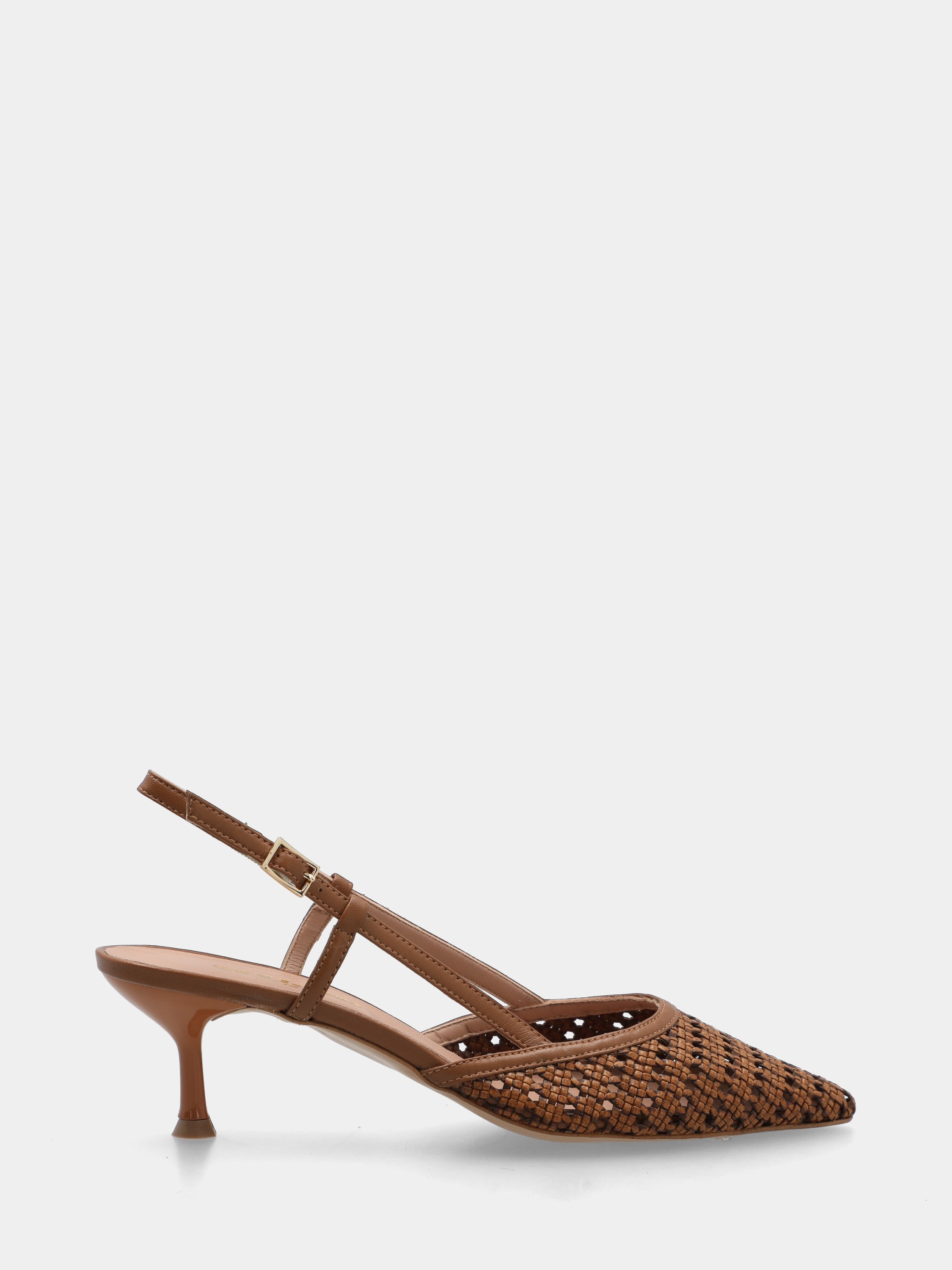 Slingback in Raffia Farbe Cuoio mit Kelchabsatz