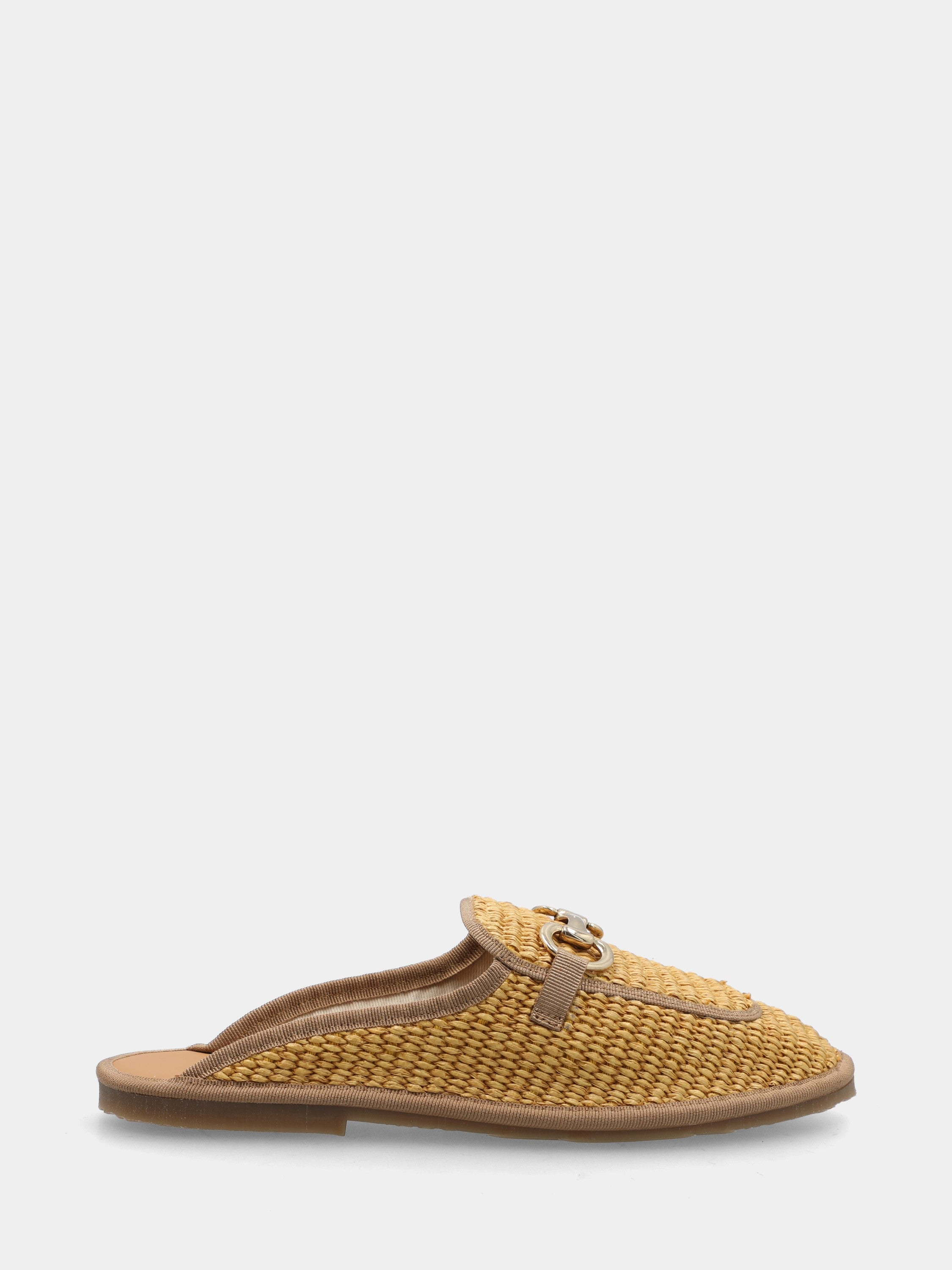 Sabot in raffia arancio con morsetto sul collo