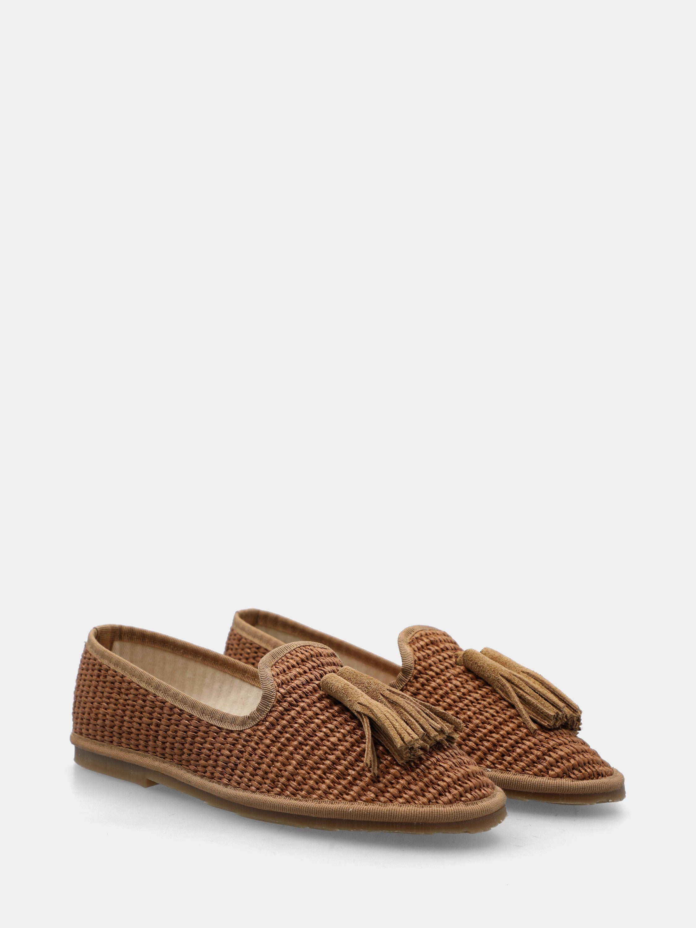 Friulana in raffia cuoio con nappine