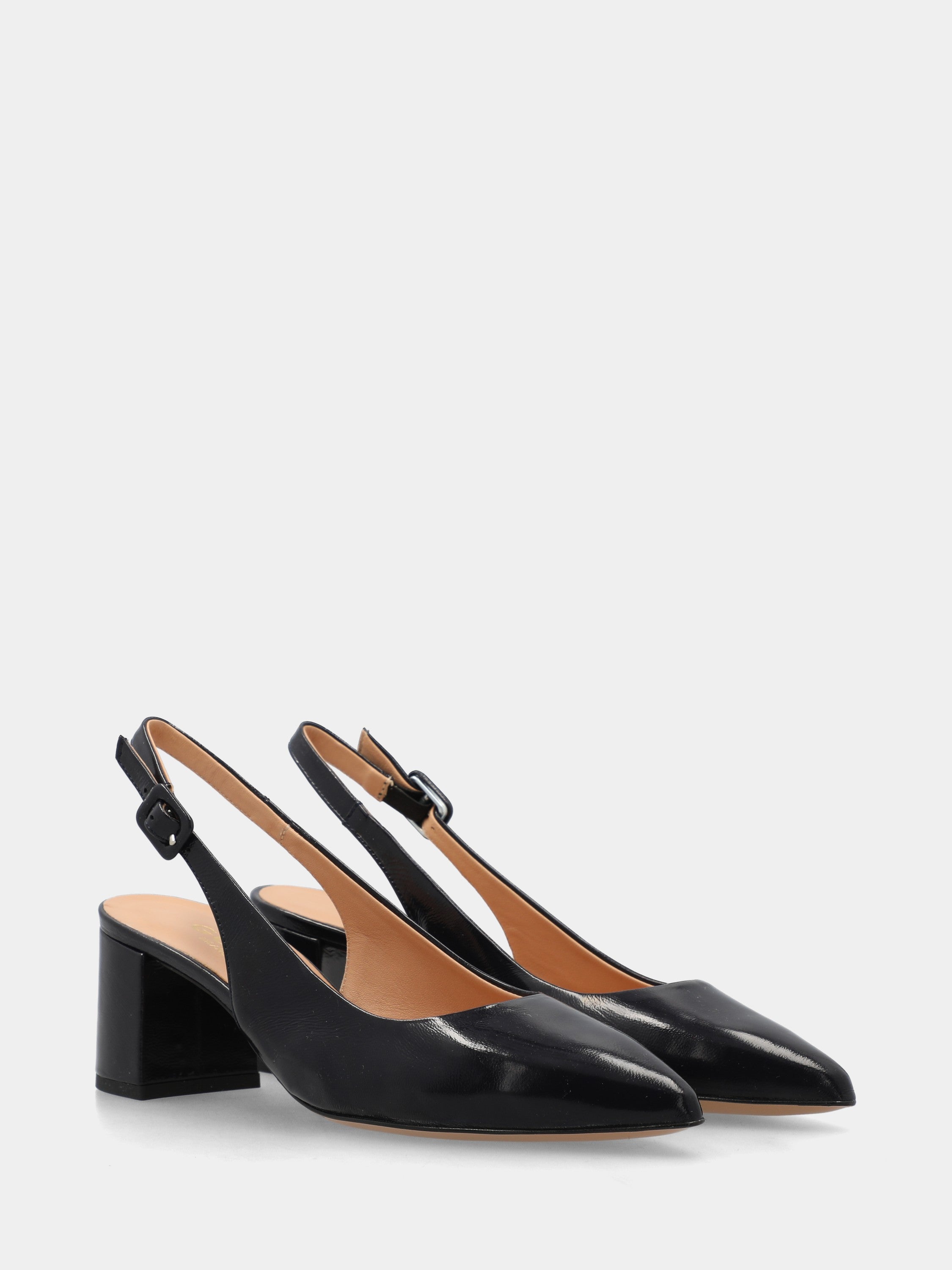 Slingback in glänzender Samt blau in Sacchetto-Konstruktion gefertigt mit 50mm Absatz