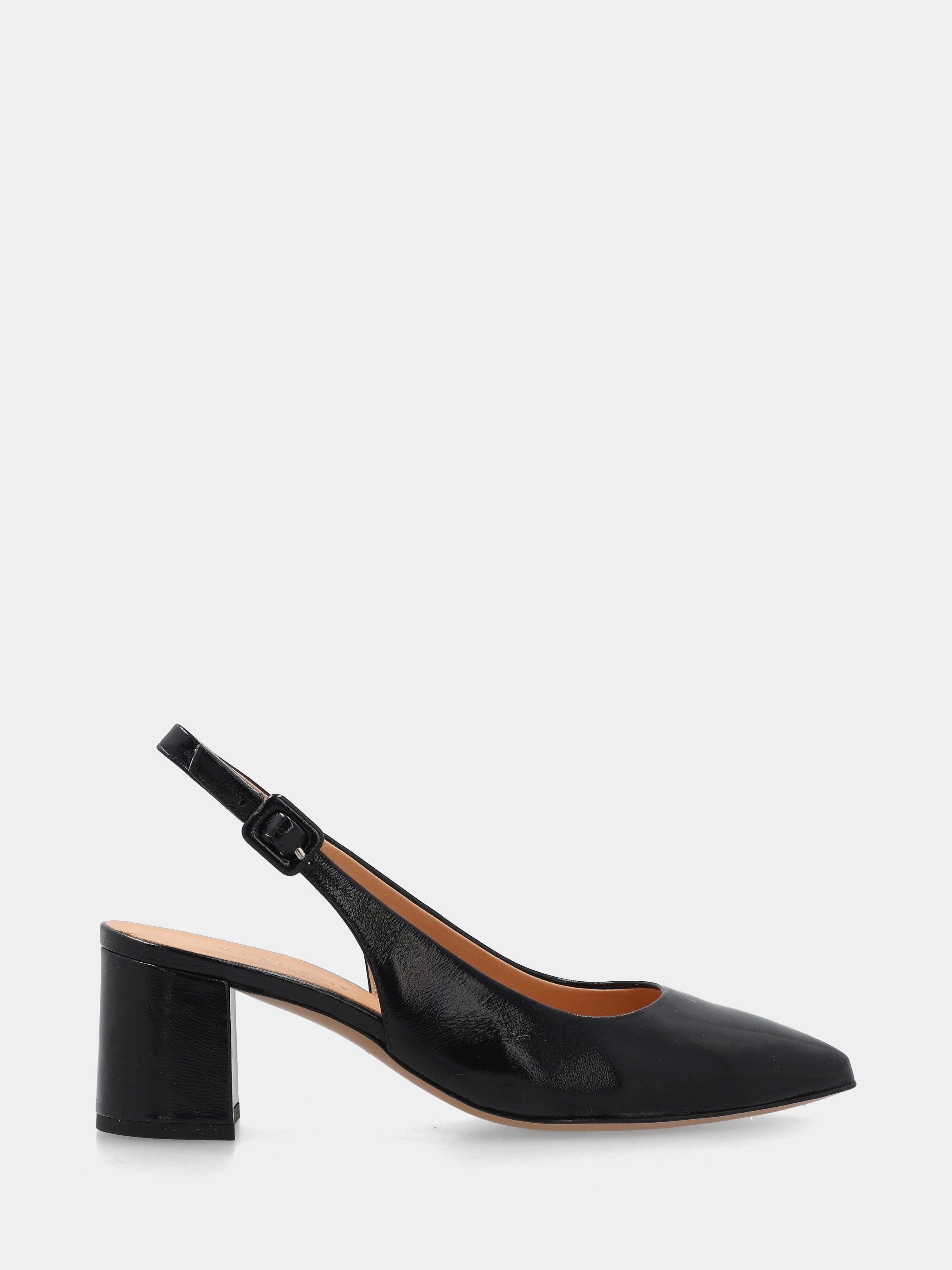 Slingback in glänzender Samt blau in Sacchetto-Konstruktion gefertigt mit 50mm Absatz