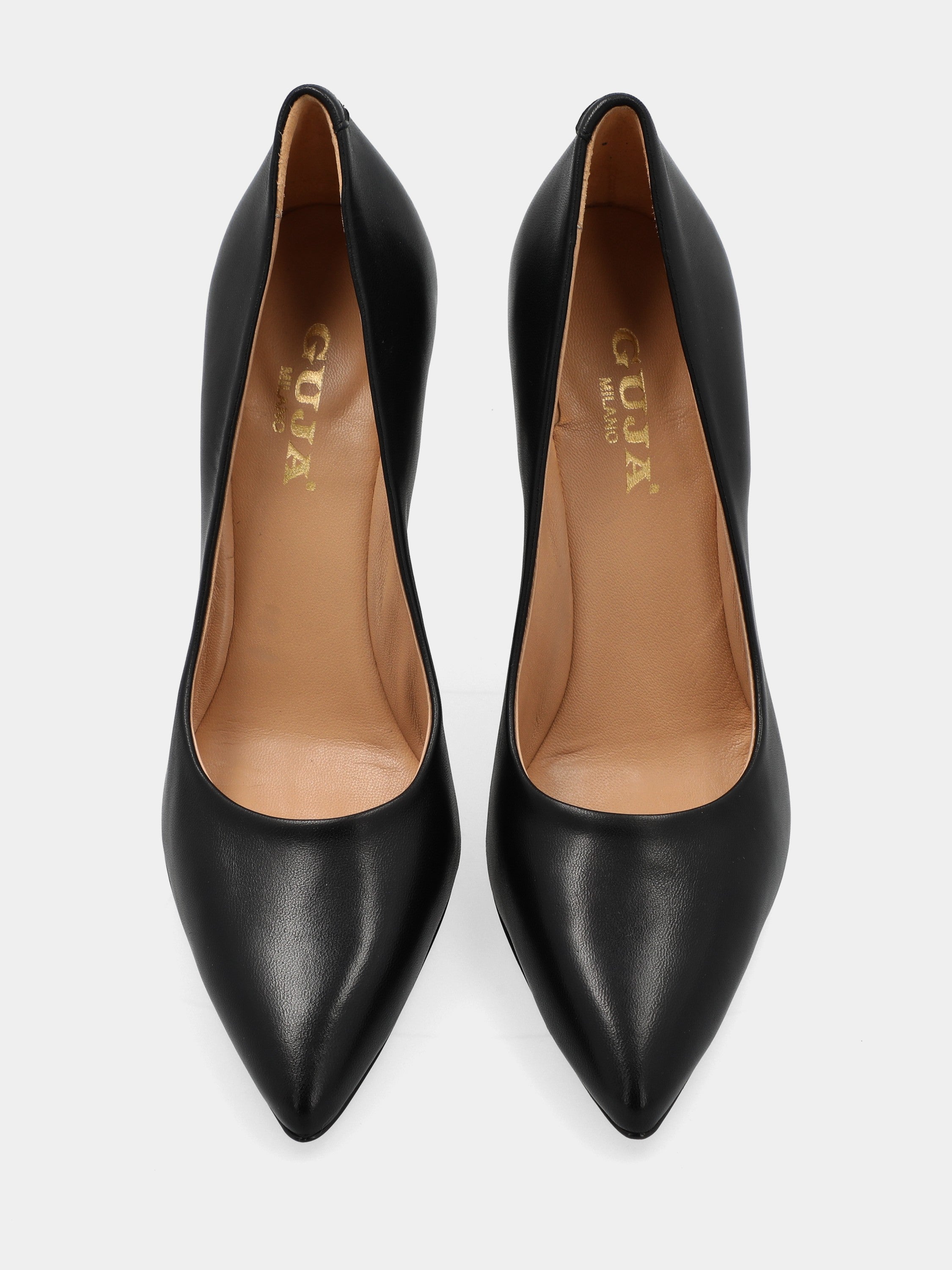 Décolleté in nappa nera a sacchetto con stiletto 90mm