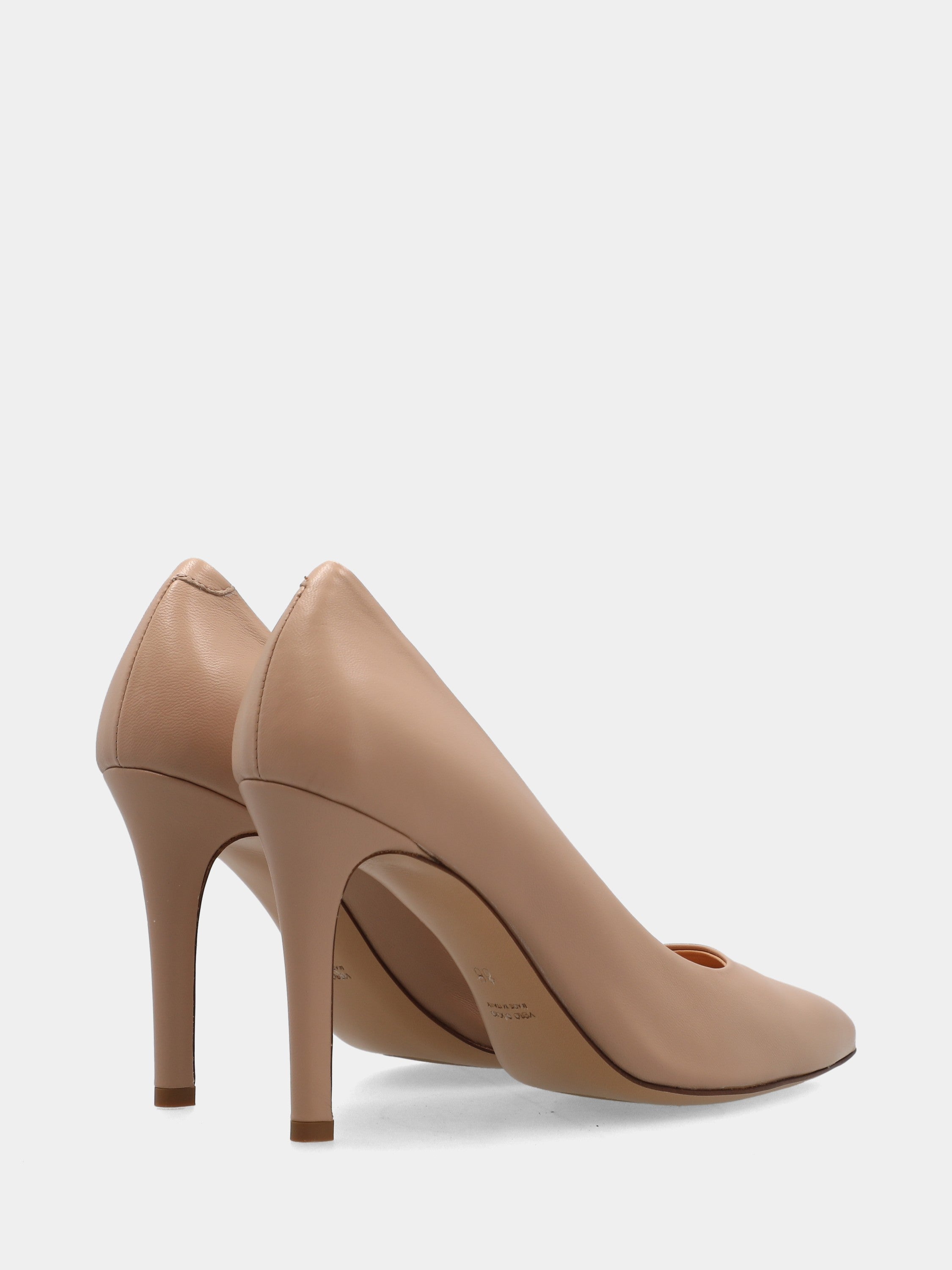 Décolleté in nappa beige a sacchetto con stiletto 90mm