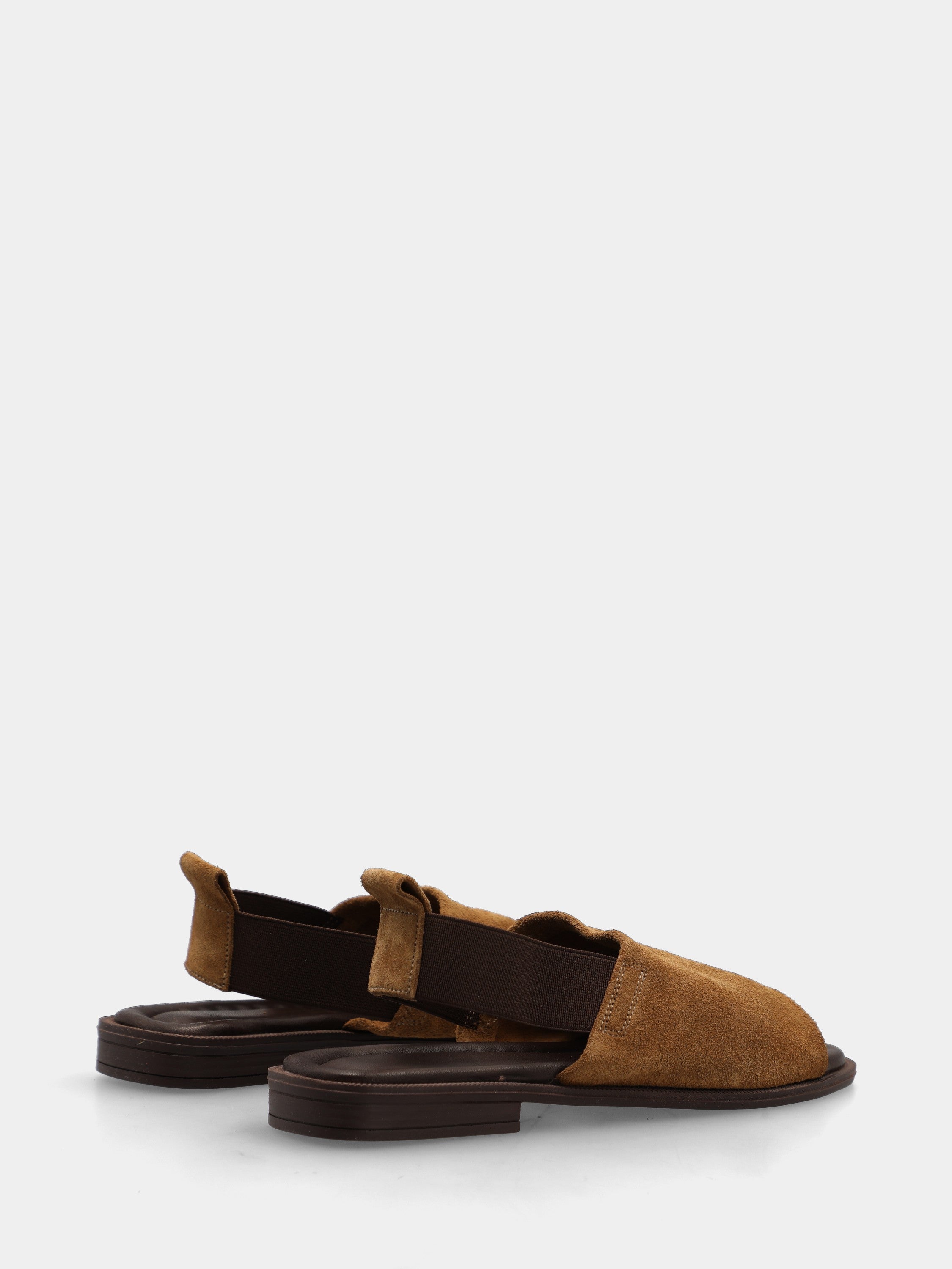 Sandalo in suede marrone con fascione