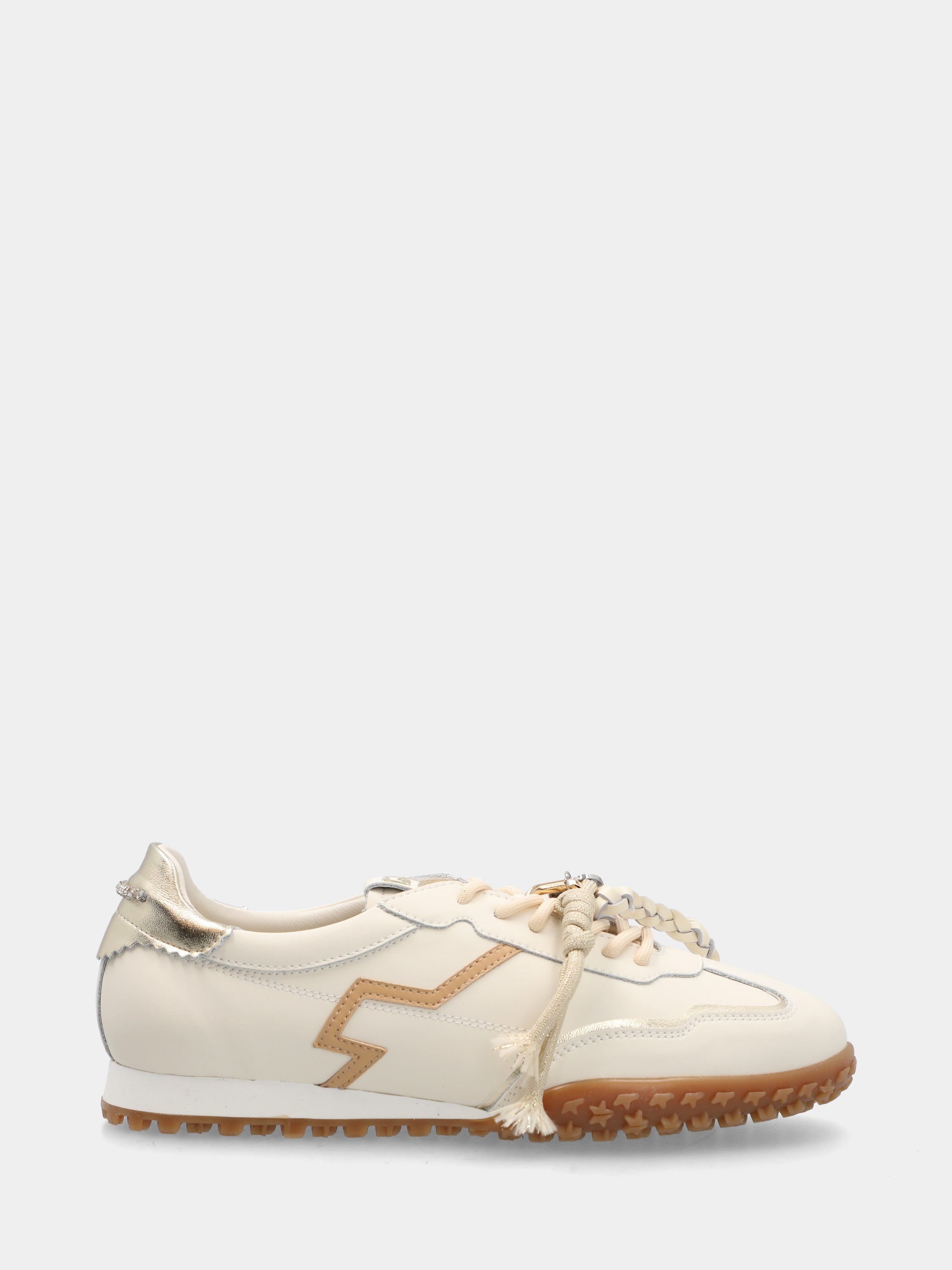 Weiße Sneaker aus Nappaleder mit Nappaledereinsatz und 10-mm-Keilabsatz