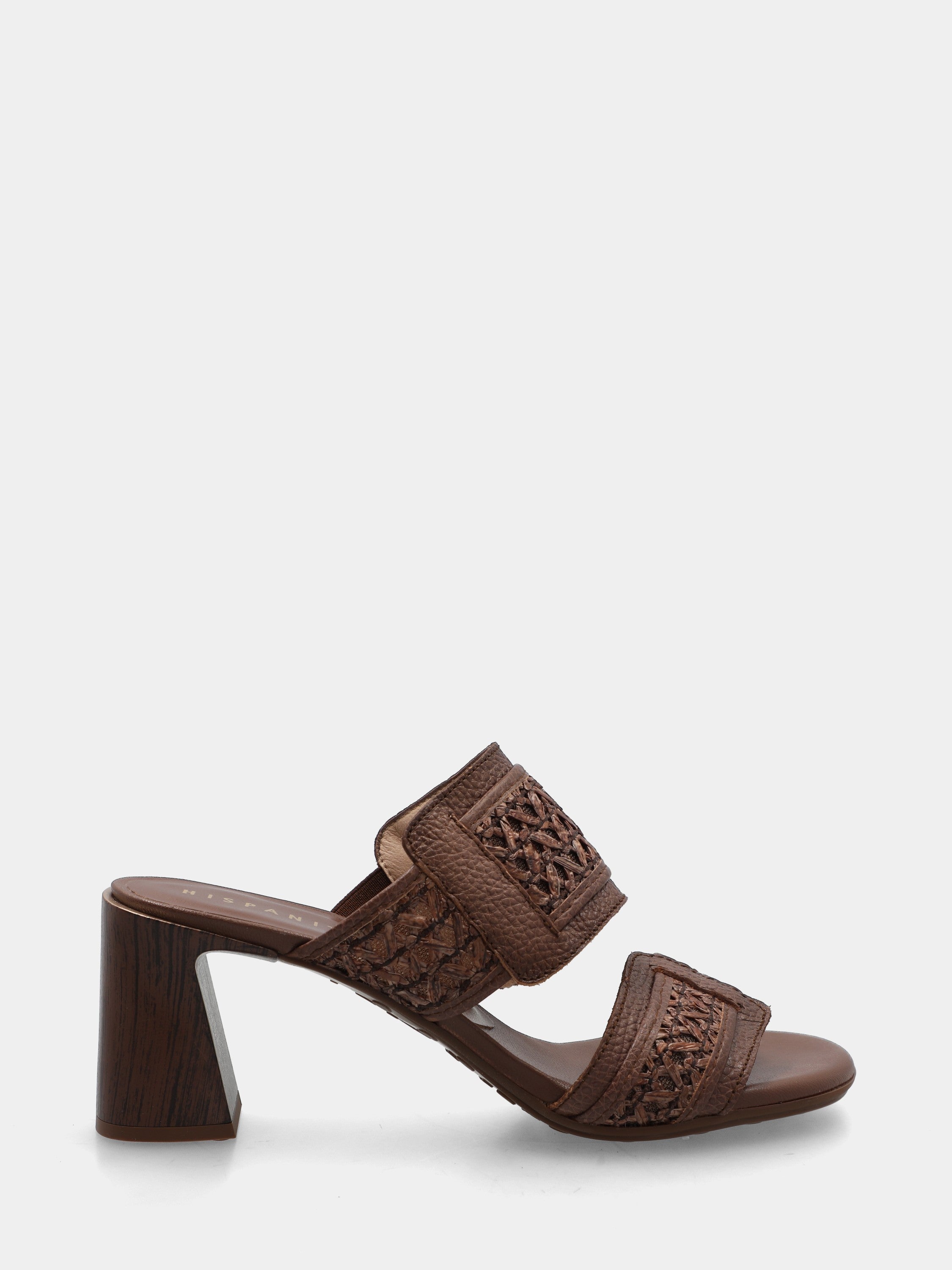 Sandalo in raffia marrone con mignon a ics