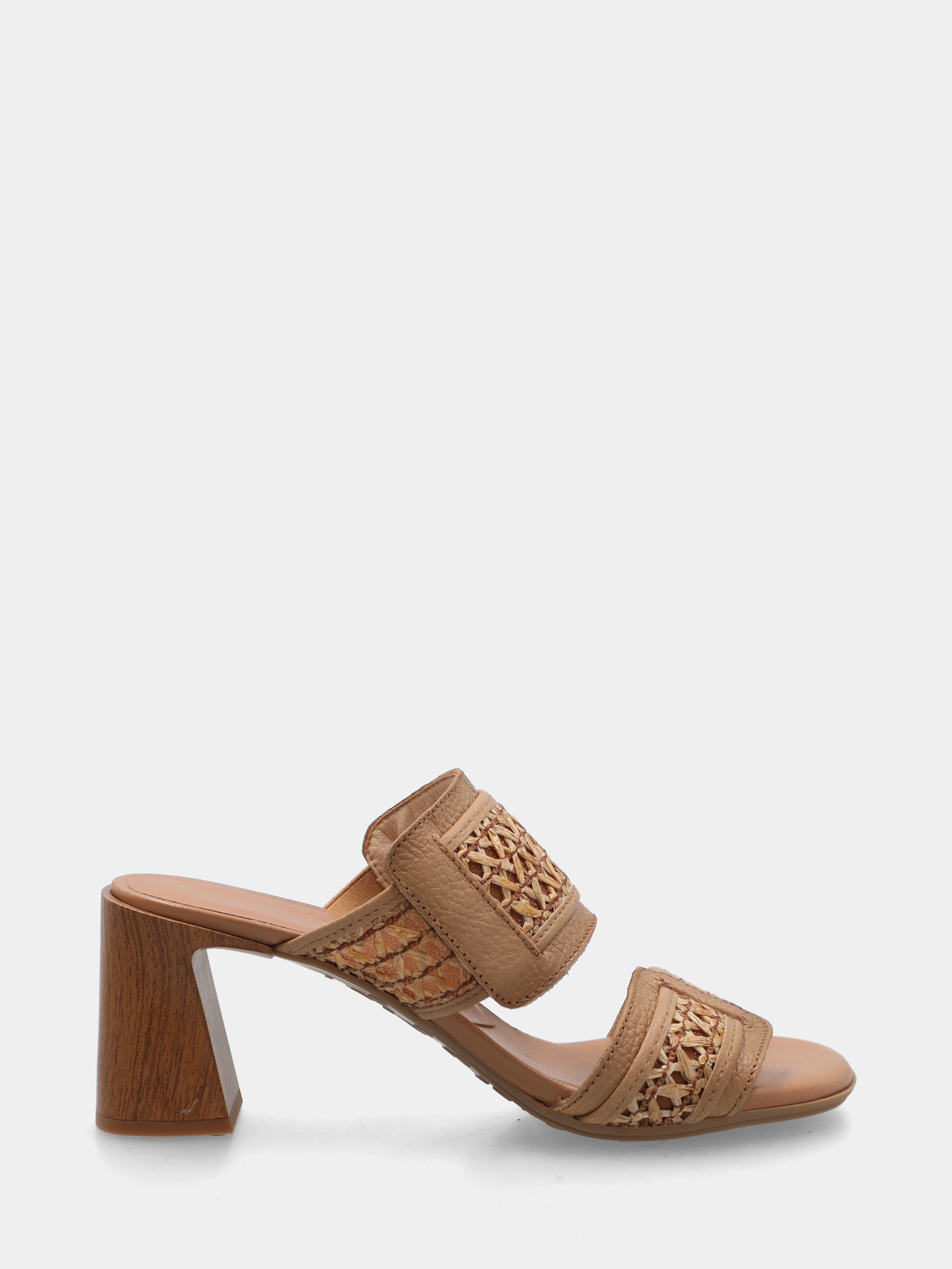 Sandalo in raffia cammello con mignon a ics