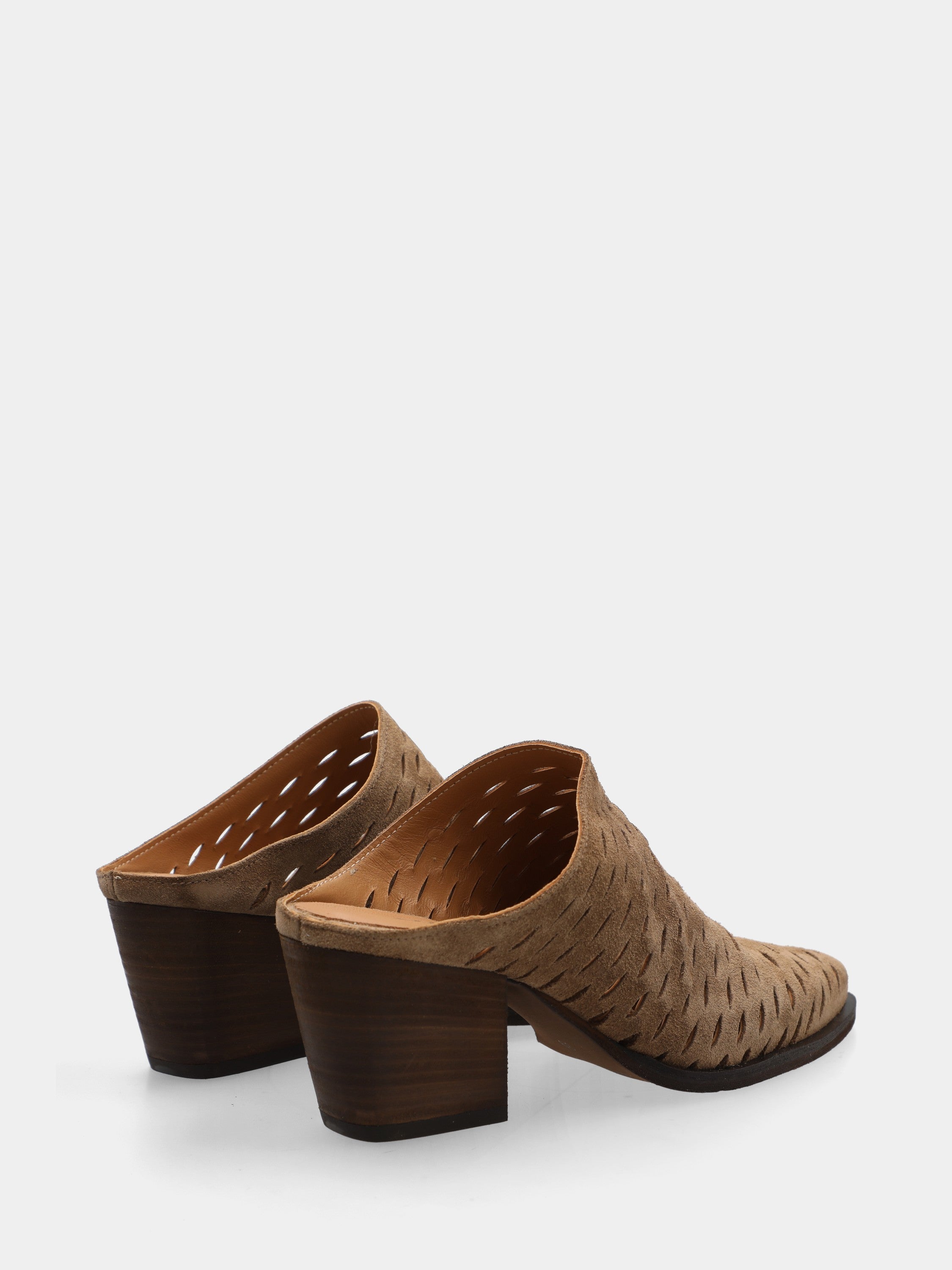 Sabot in velour taupe con punta sfilata