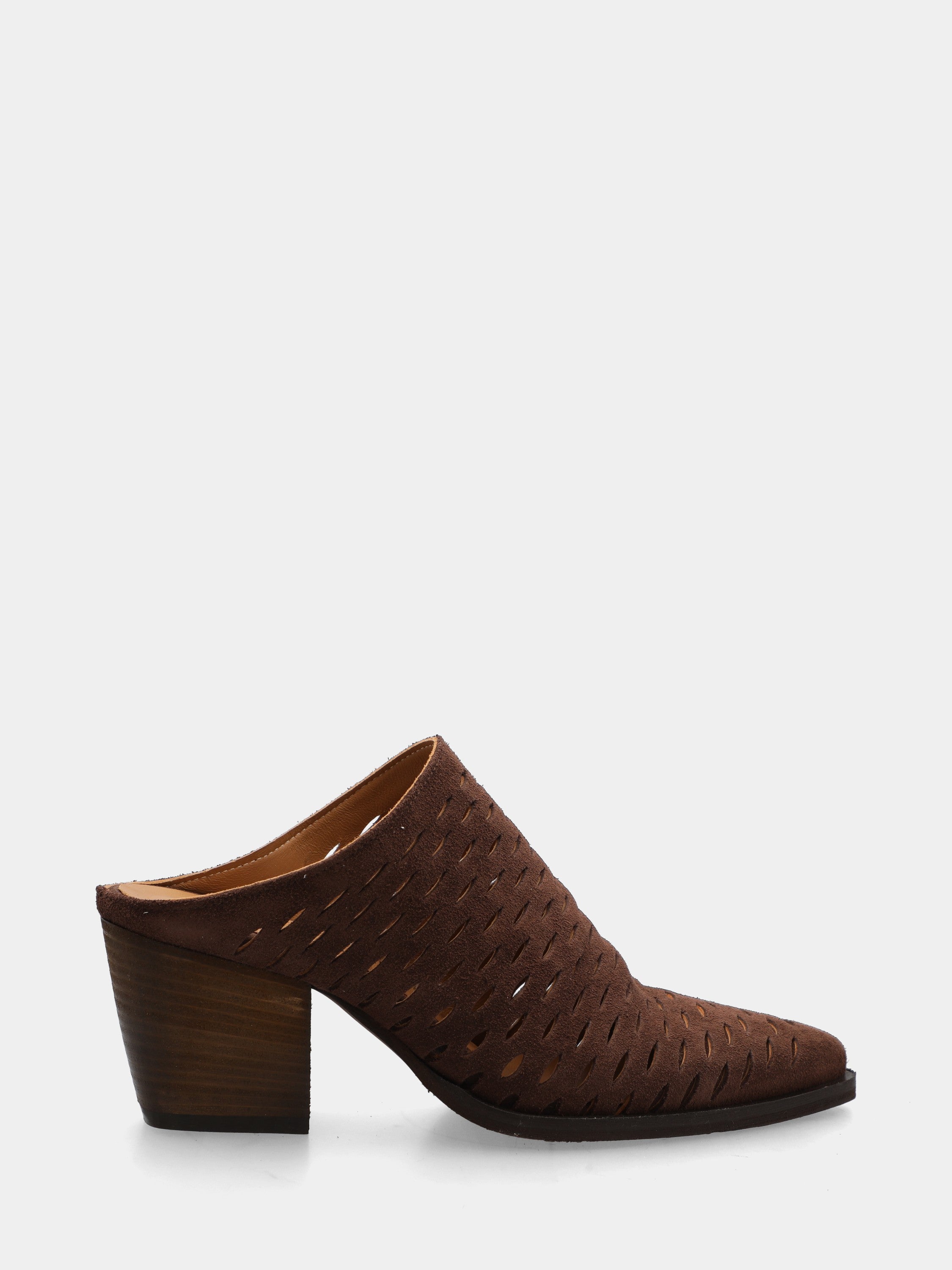 Sabot in velour testa di moro con punta sfilata