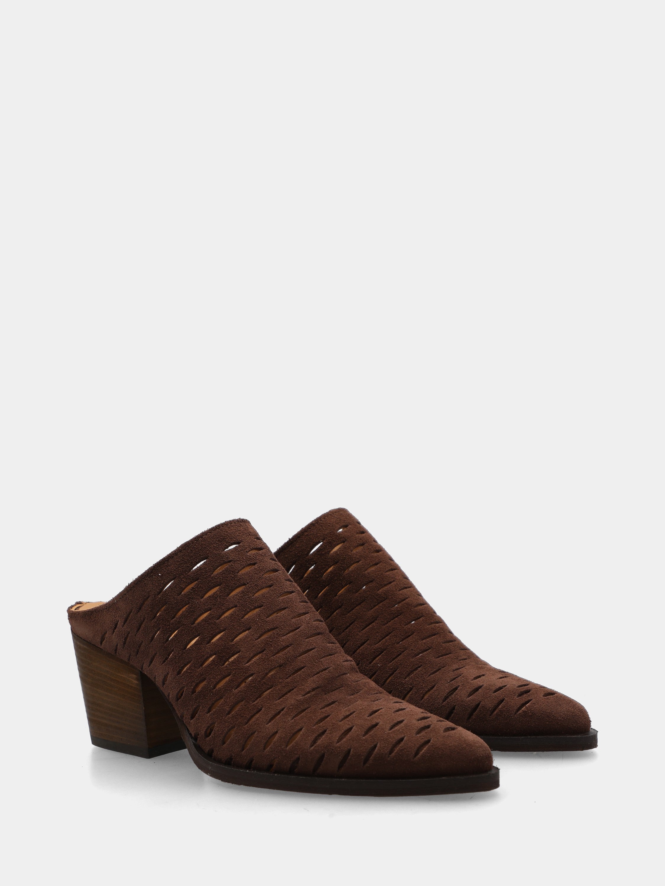 Sabot in velour testa di moro con punta sfilata