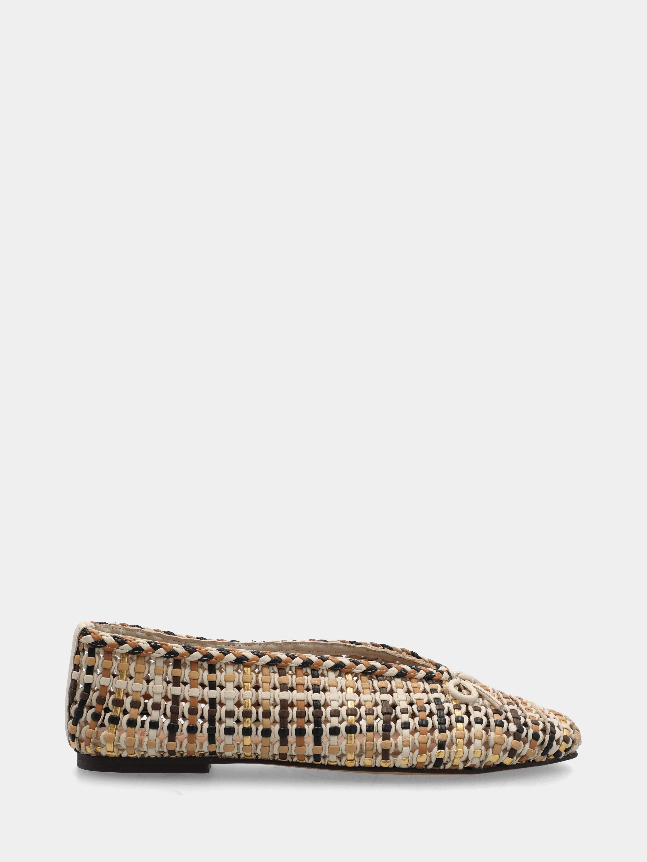 Ballerina in raffia beige intrecciata