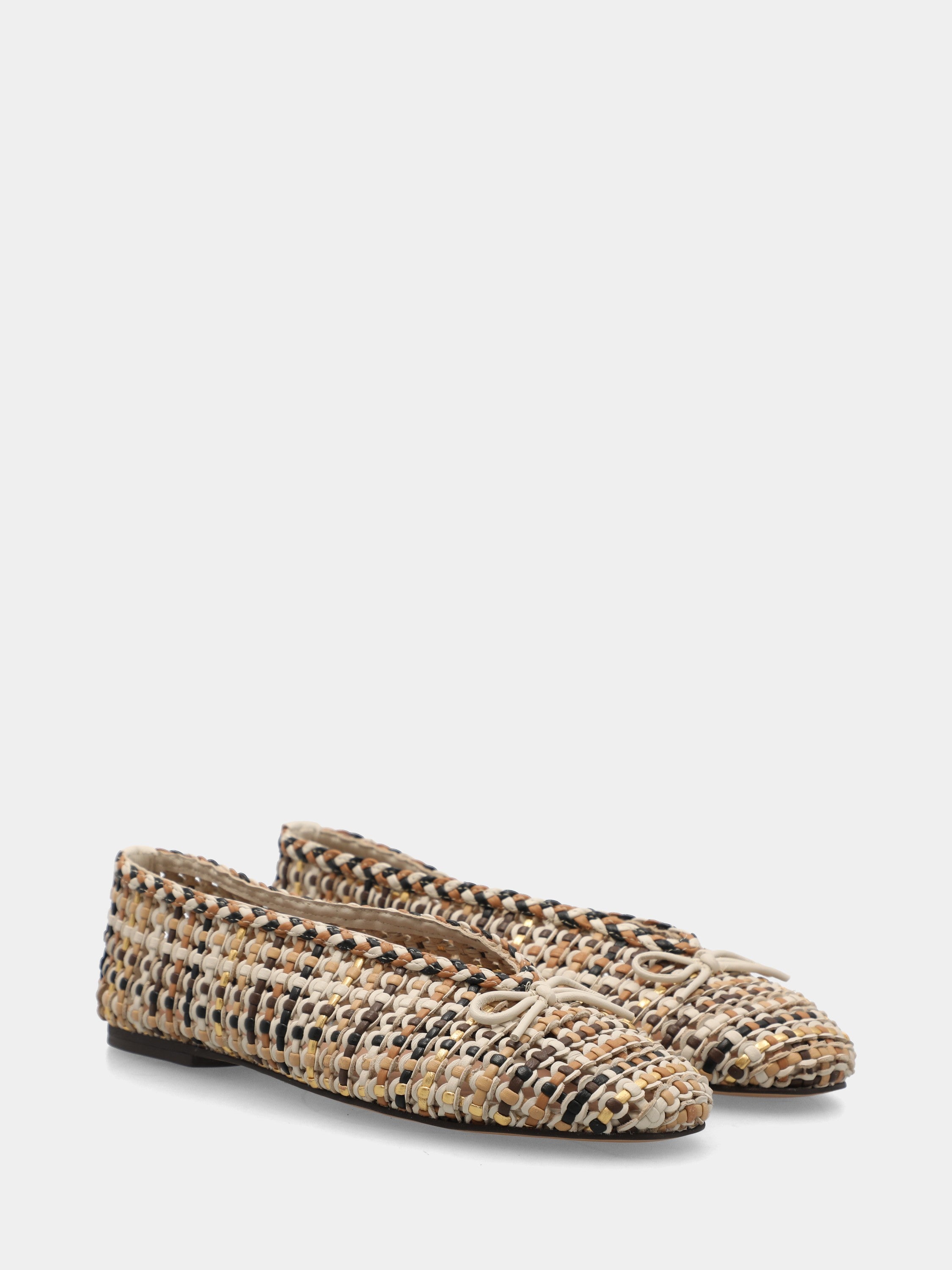 Ballerina in raffia beige intrecciata