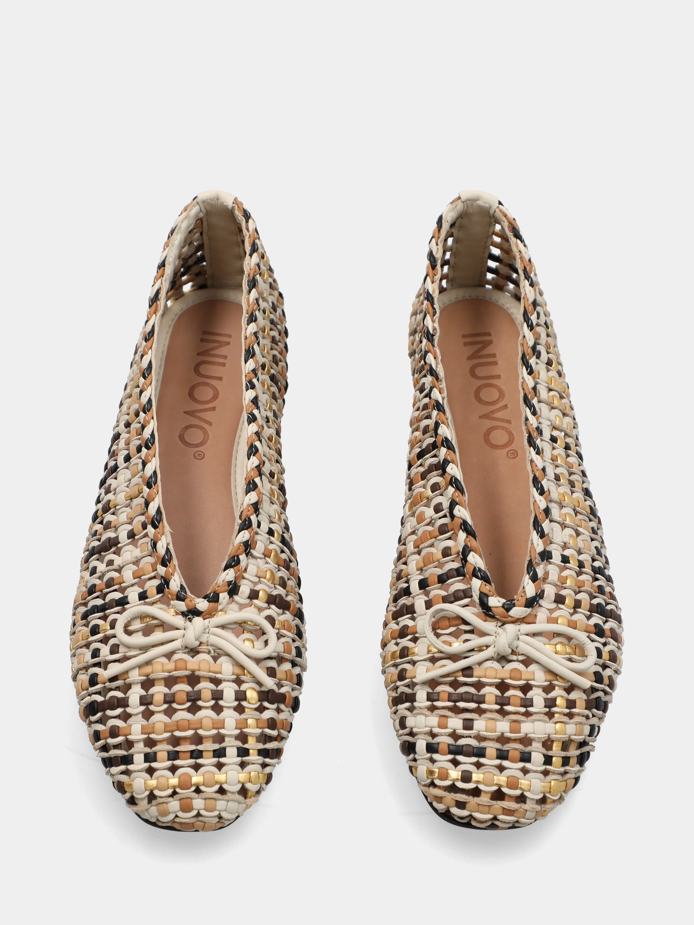 Ballerina in raffia beige intrecciata
