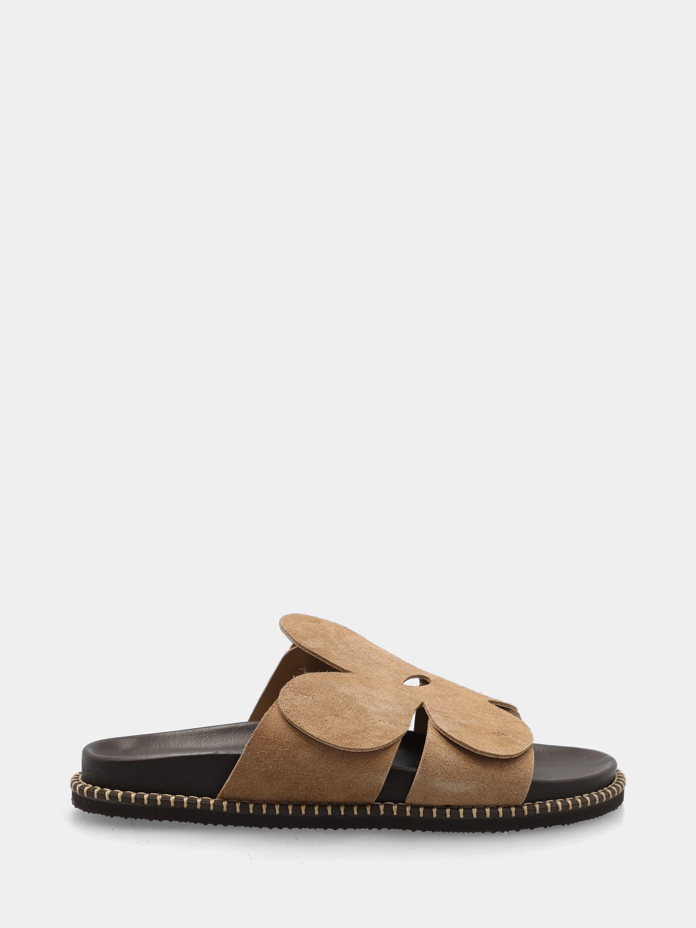 Ciabattina in velour beige con fusbet