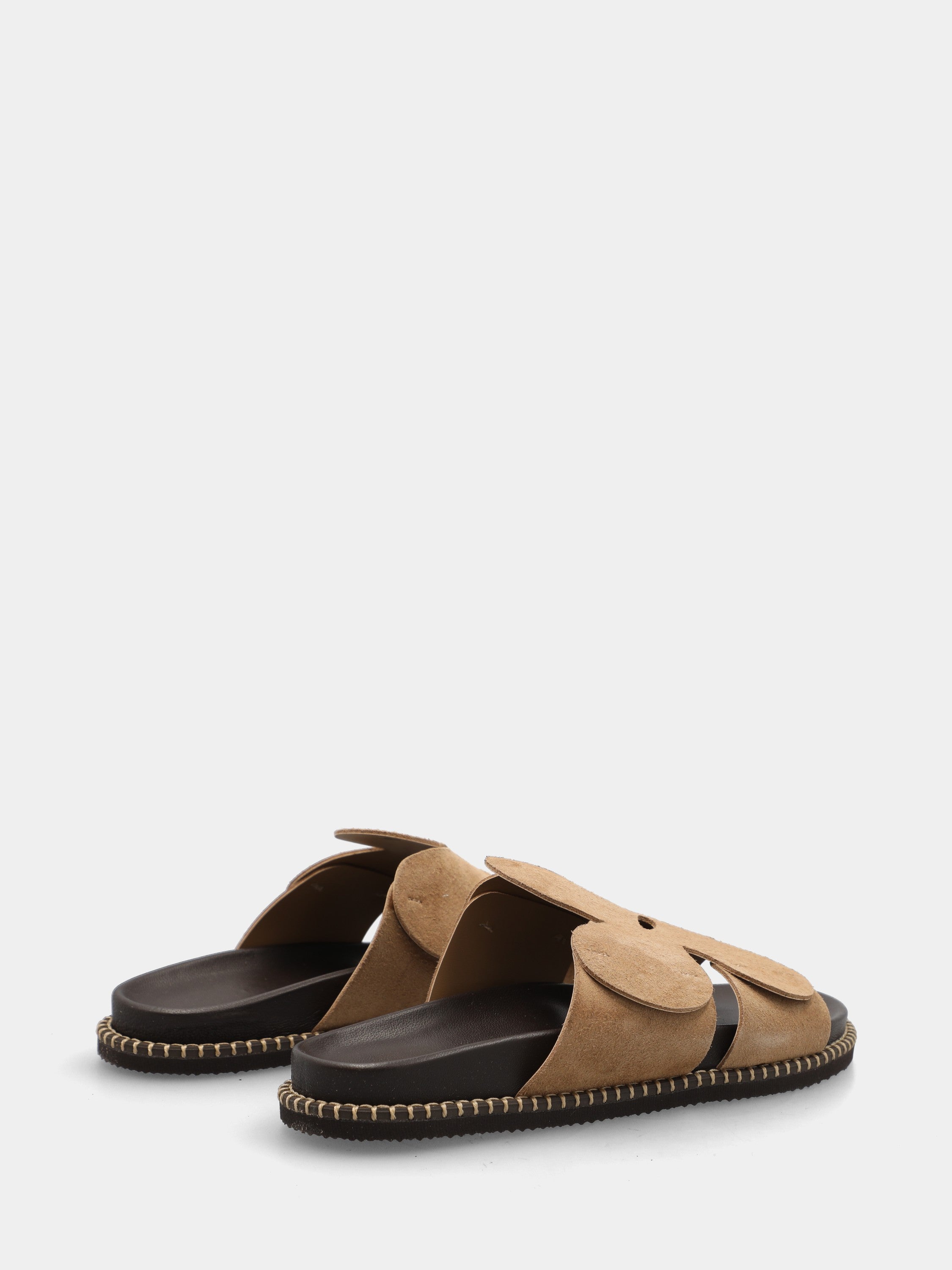 Ciabattina in velour beige con fusbet