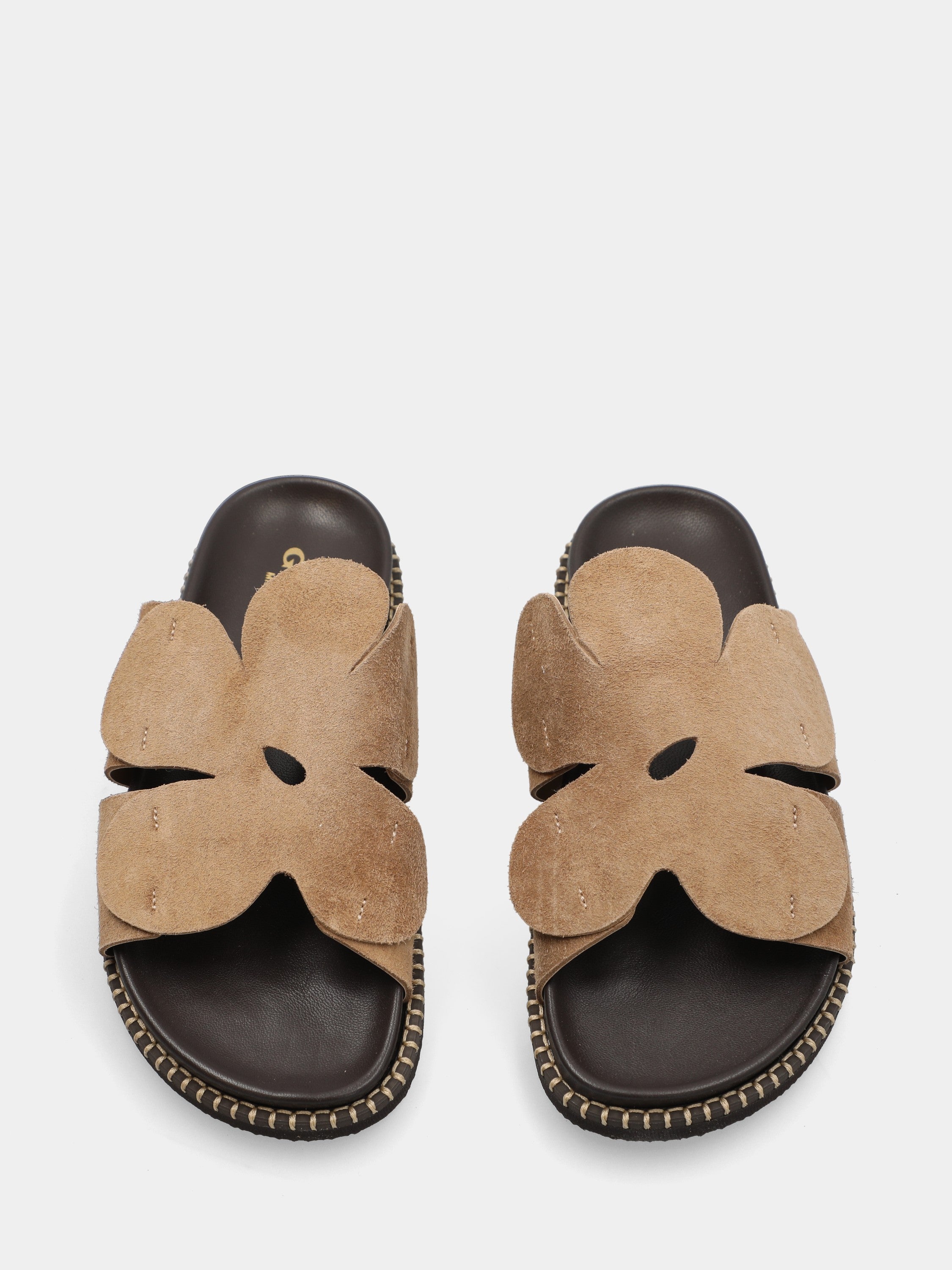 Ciabattina in velour beige con fusbet