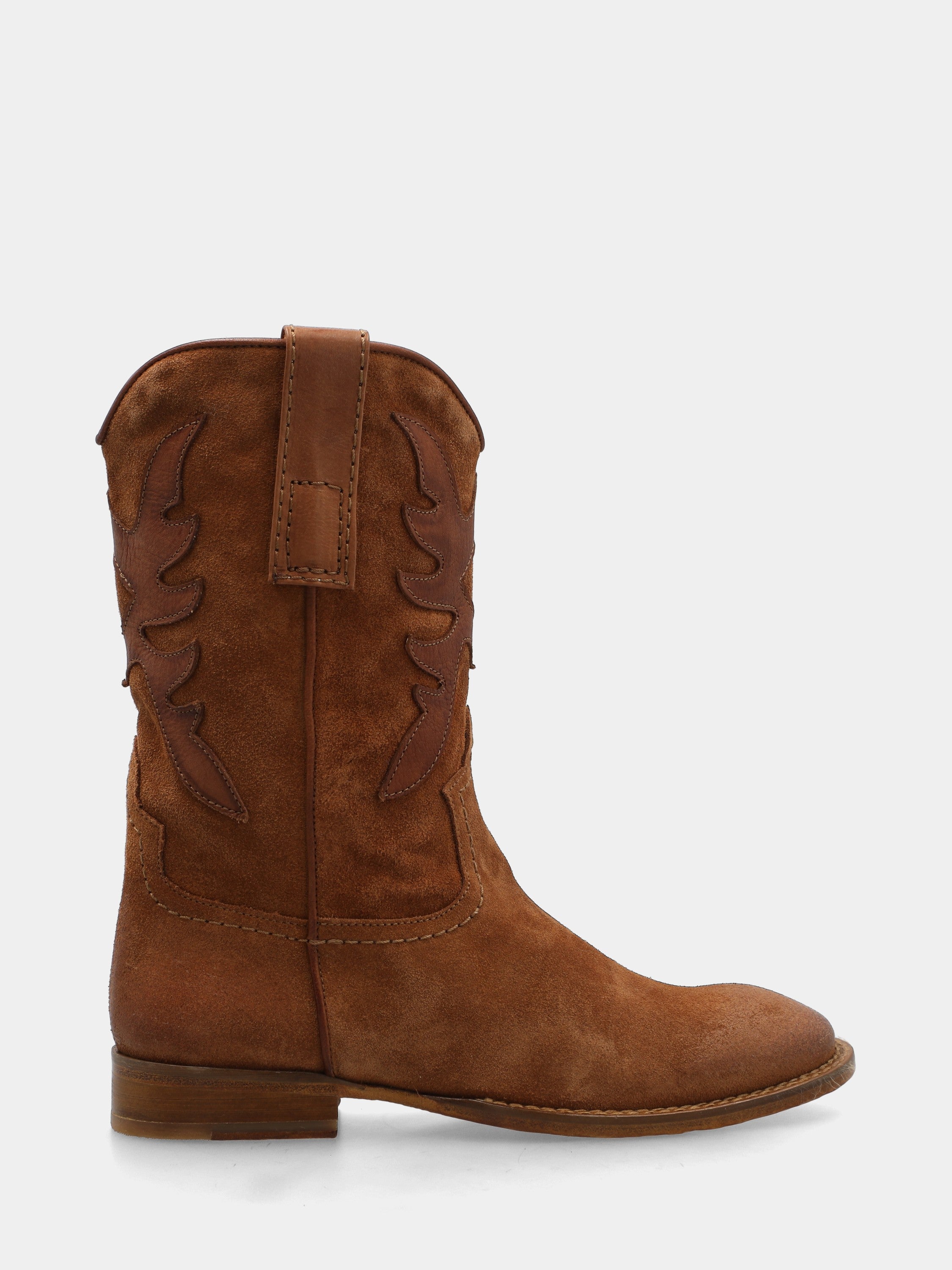 Camperos in suede marrone con intagli fiammati