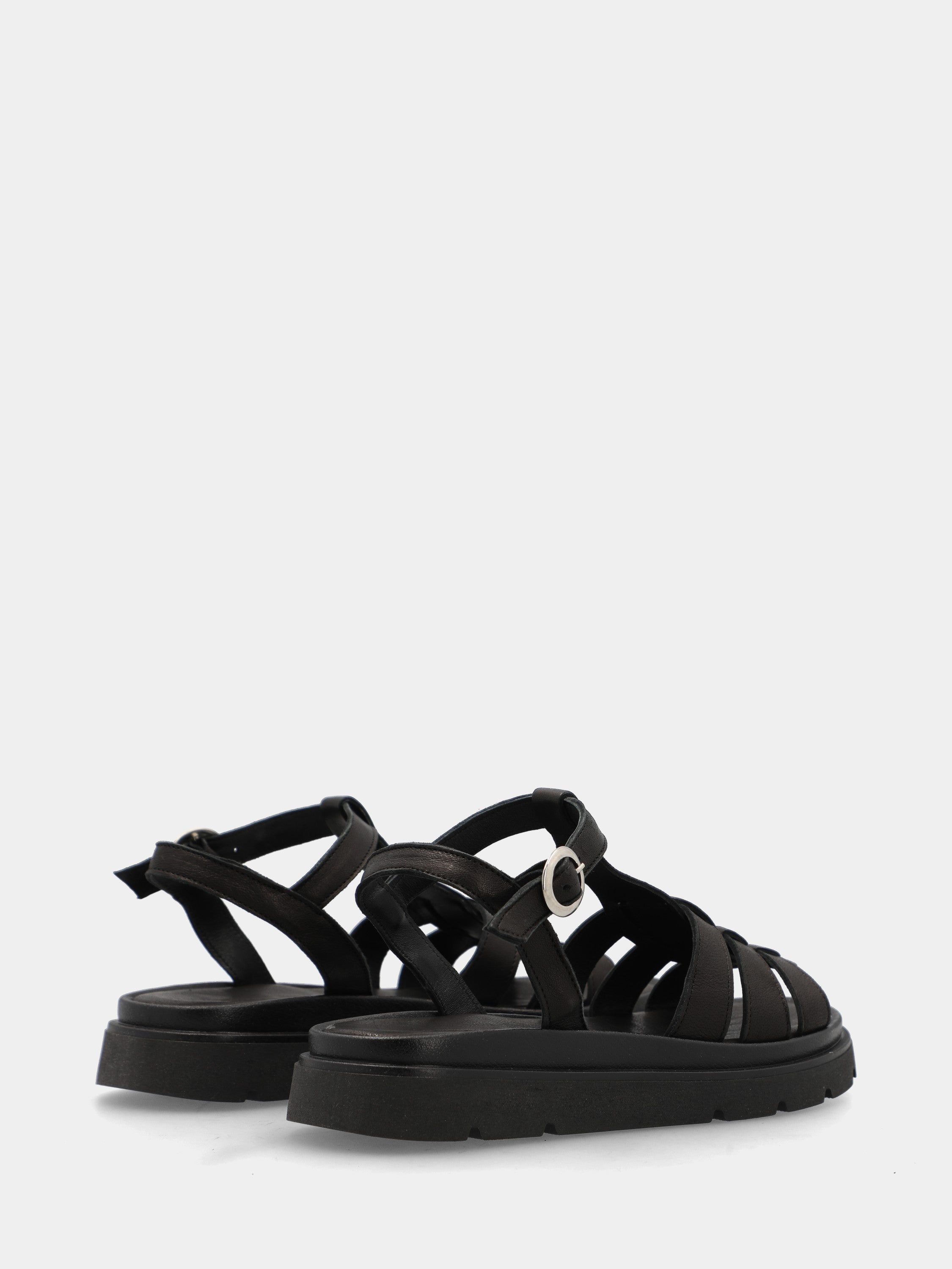 Sandalo in vitello nero con platform e fusbet