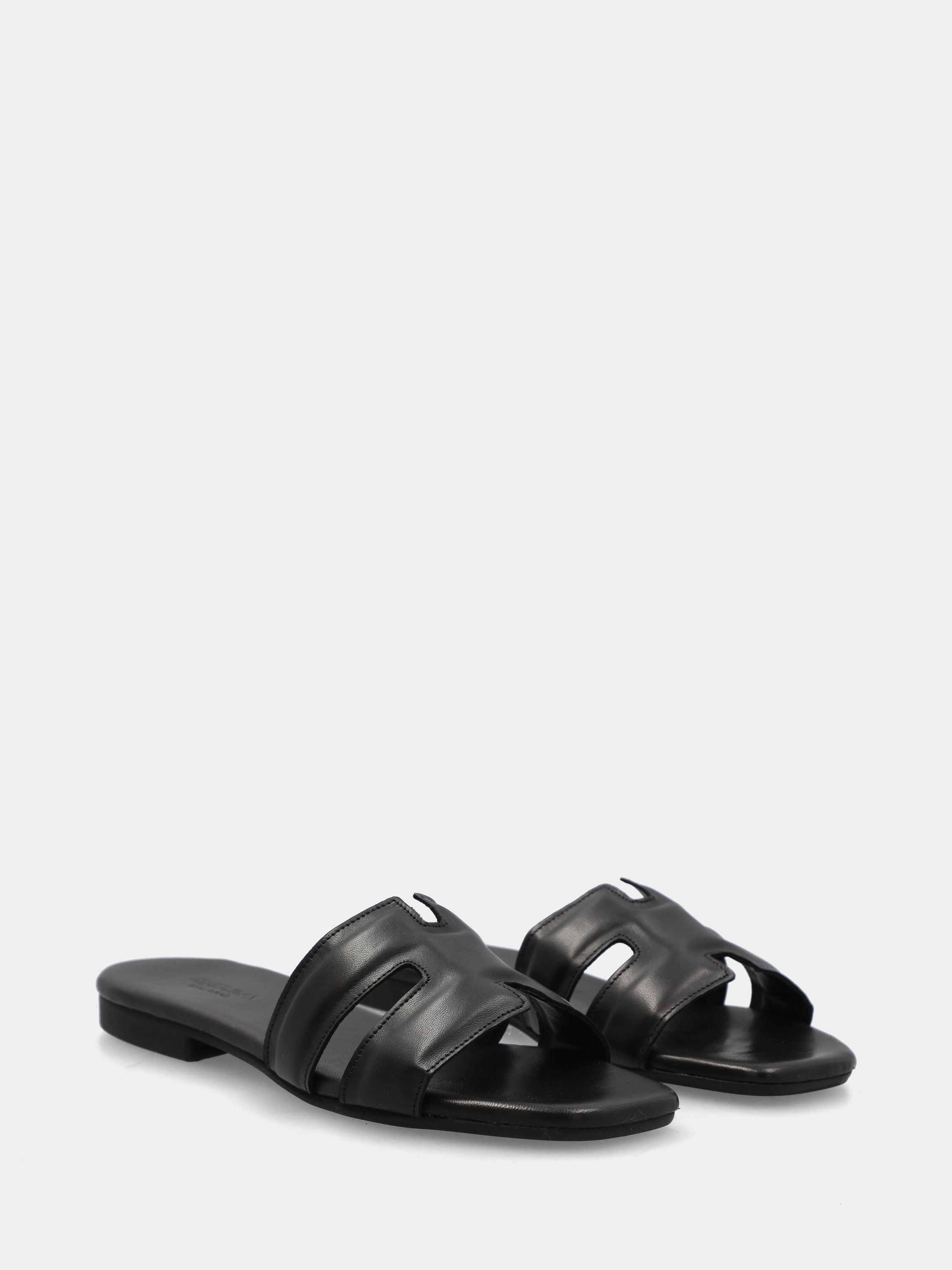 Ciabattina in vitello nero con fascia a ics