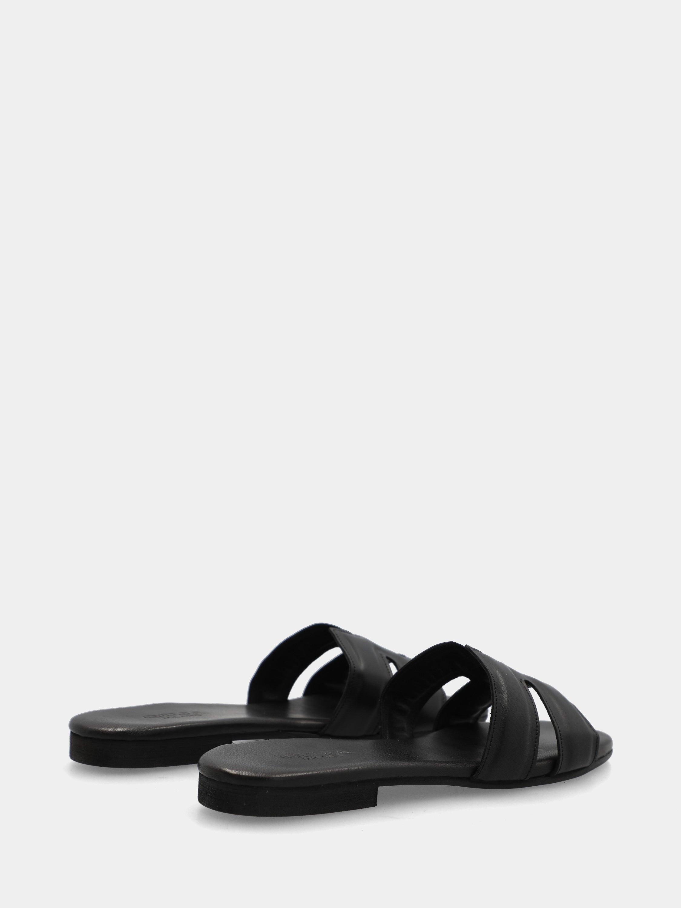 Ciabattina in vitello nero con fascia a ics