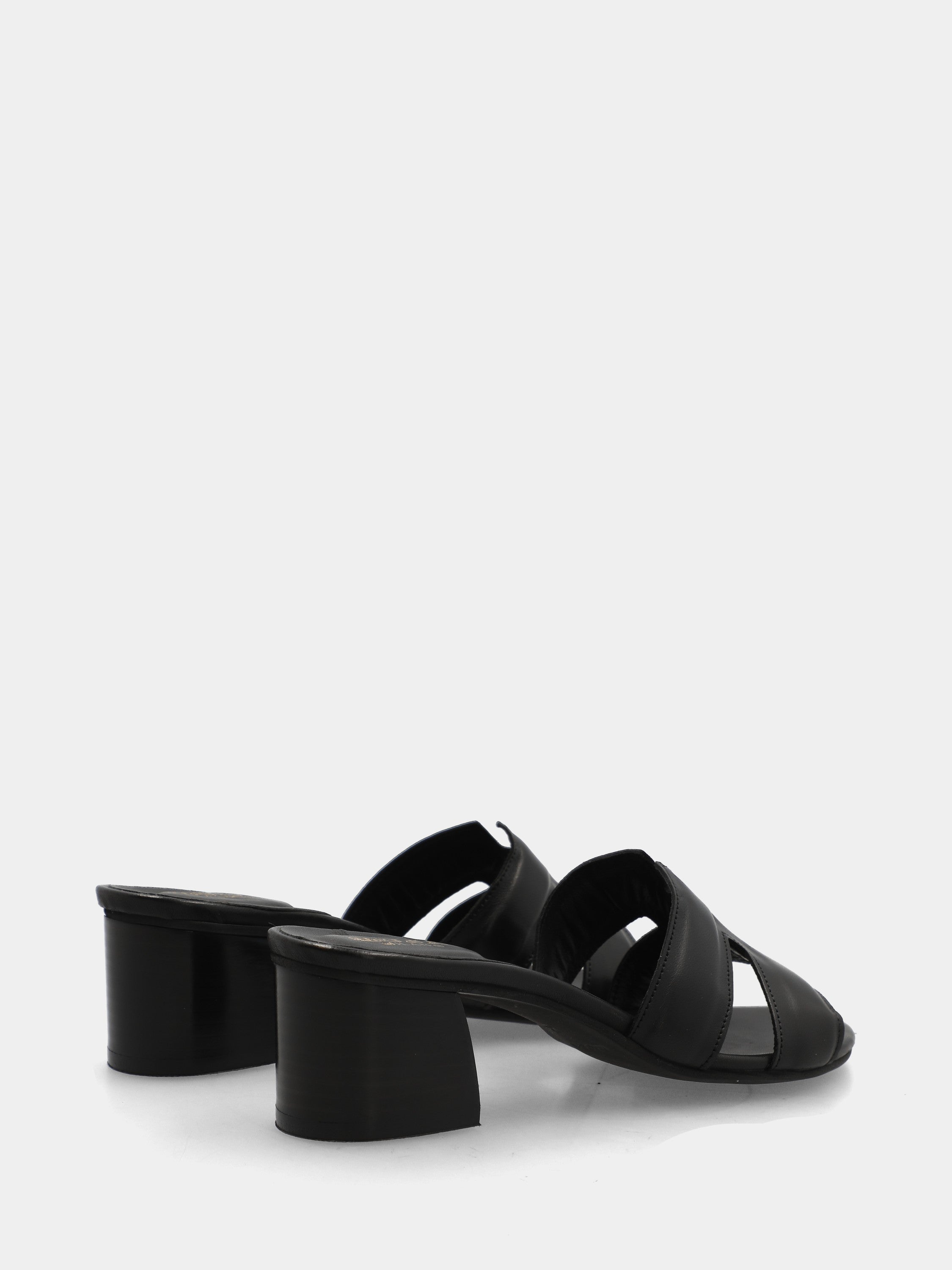 Ciabattina in vitello nero con fascia a ics