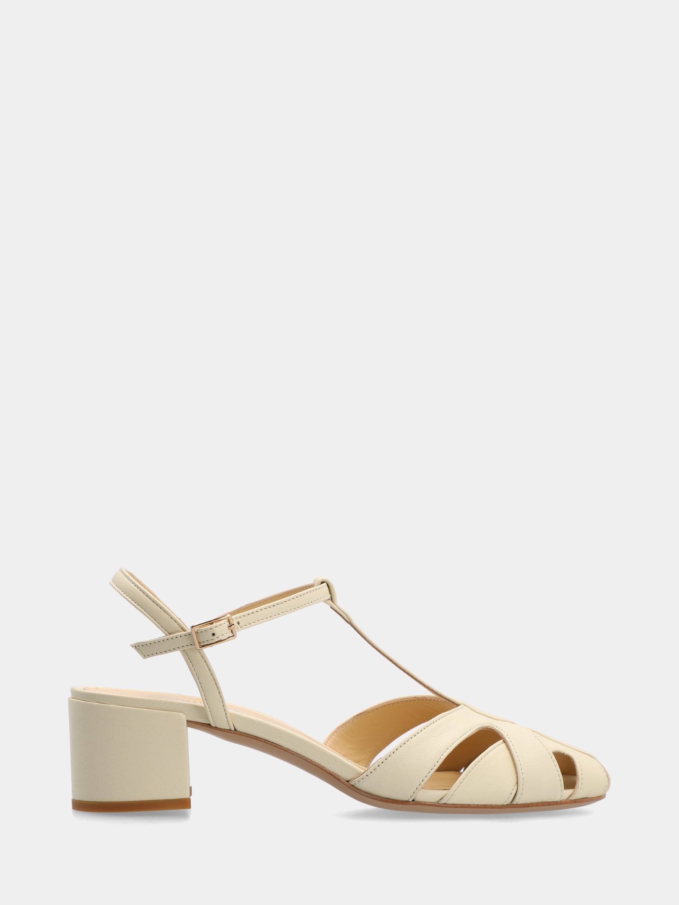 Sandalo in nappa bianca con listini a doppia X e tacco a blocco