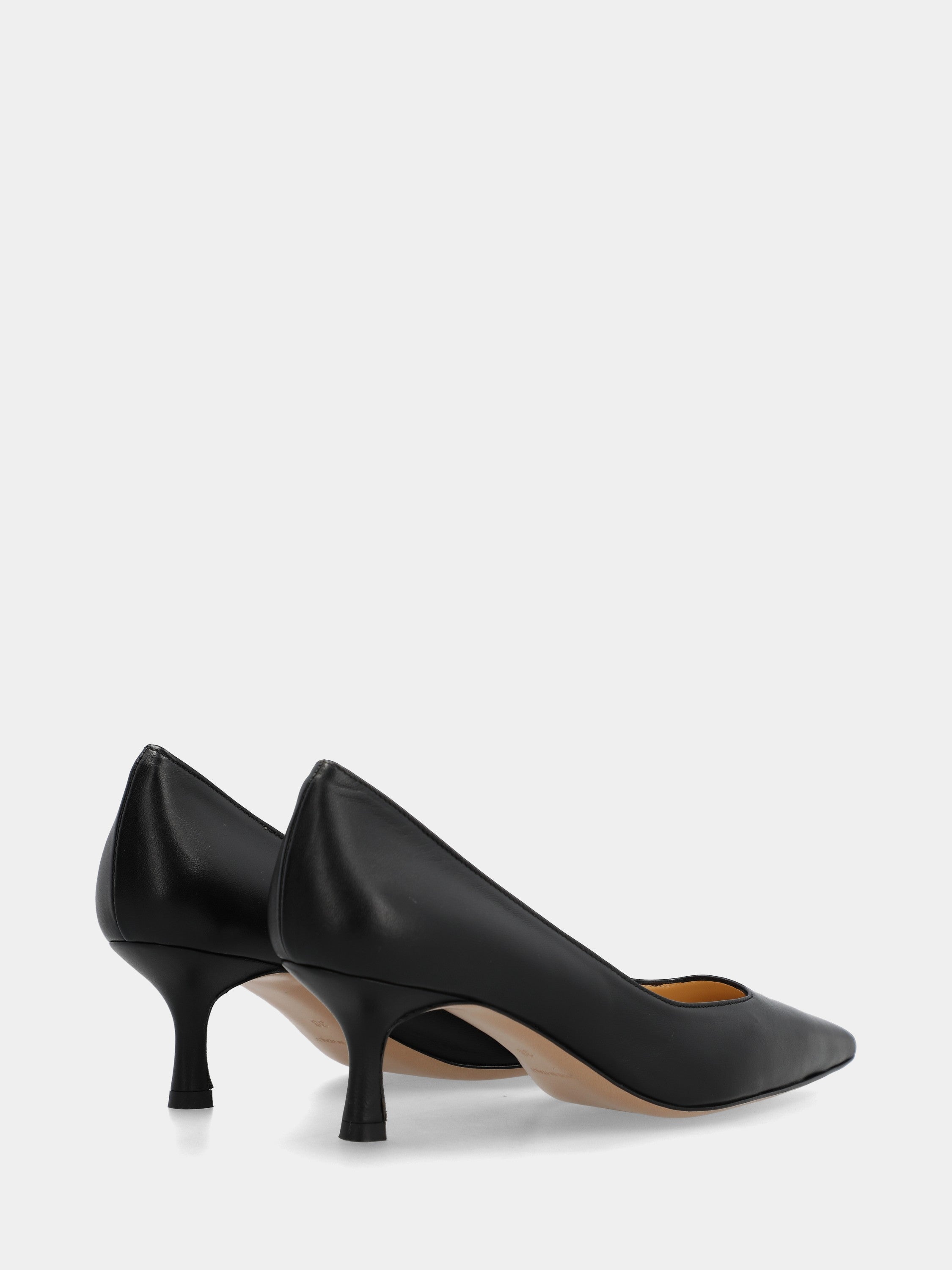 Black nappa pumps with 55mm tail heel and cup heel