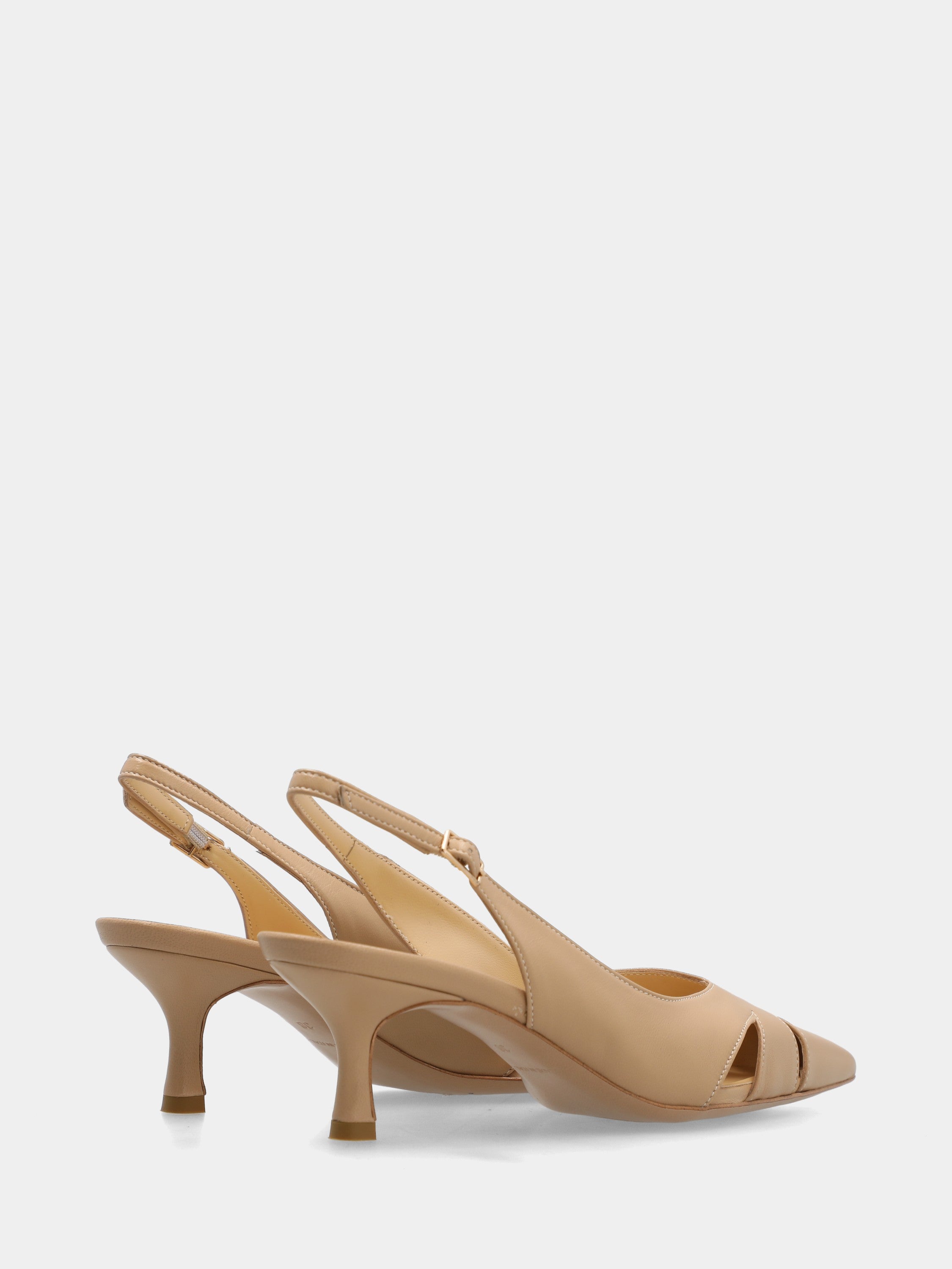 Slingback in verlux nude con tacco a calice 55mm a coda