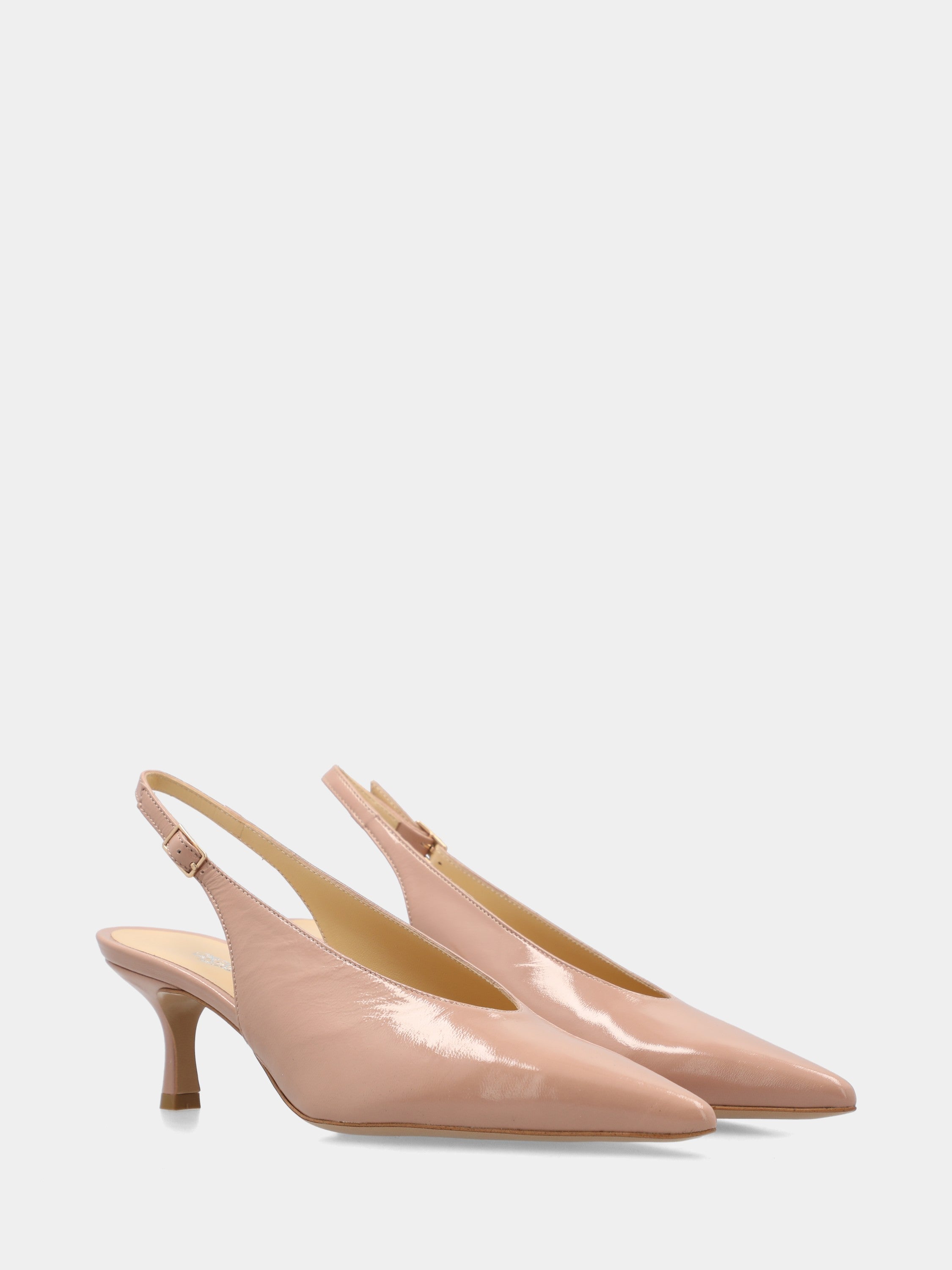 Slingback in verlux nude con scollo a uovo e tacco 55mm