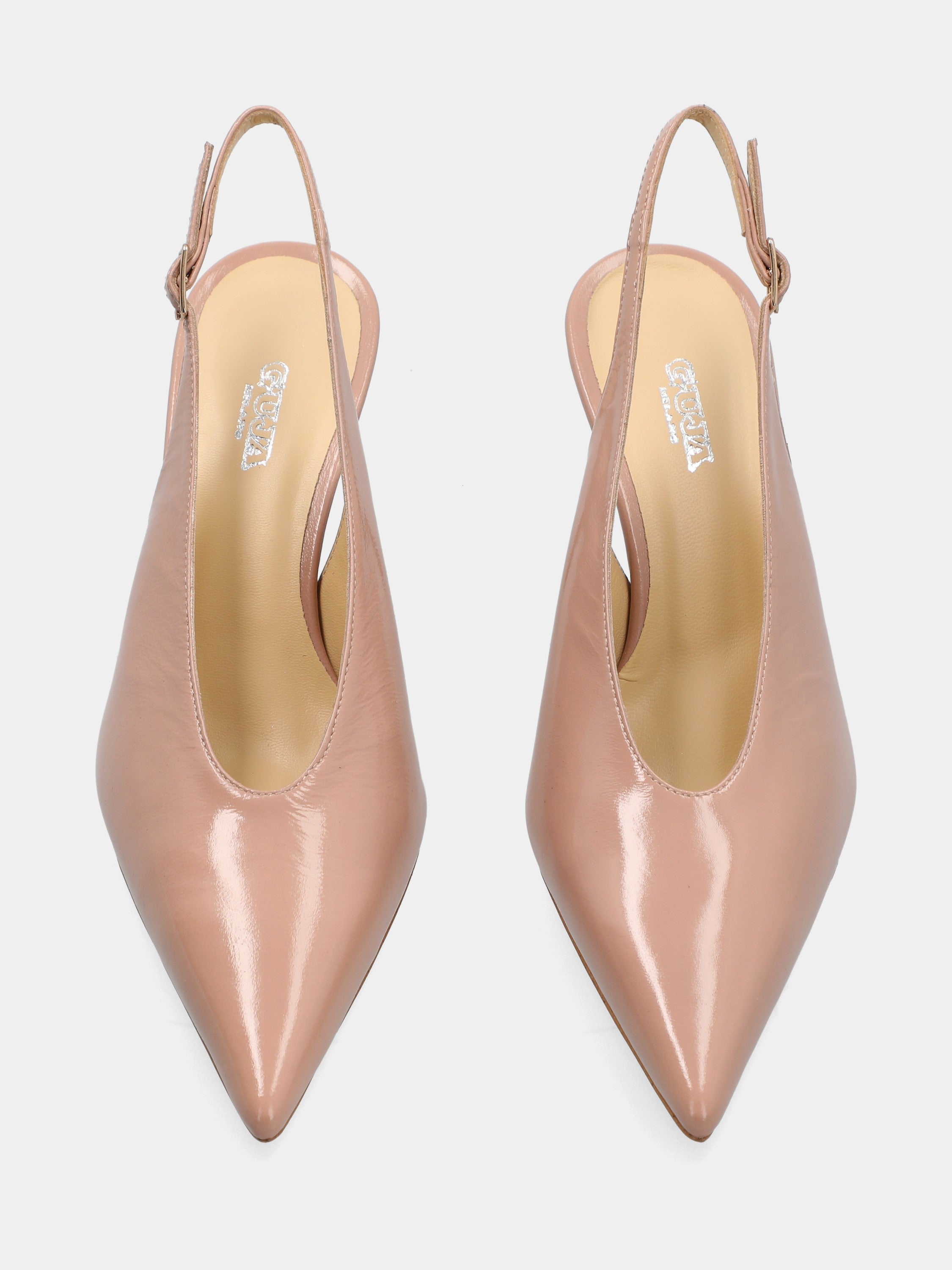 Slingback in verlux nude con scollo a uovo e tacco 55mm