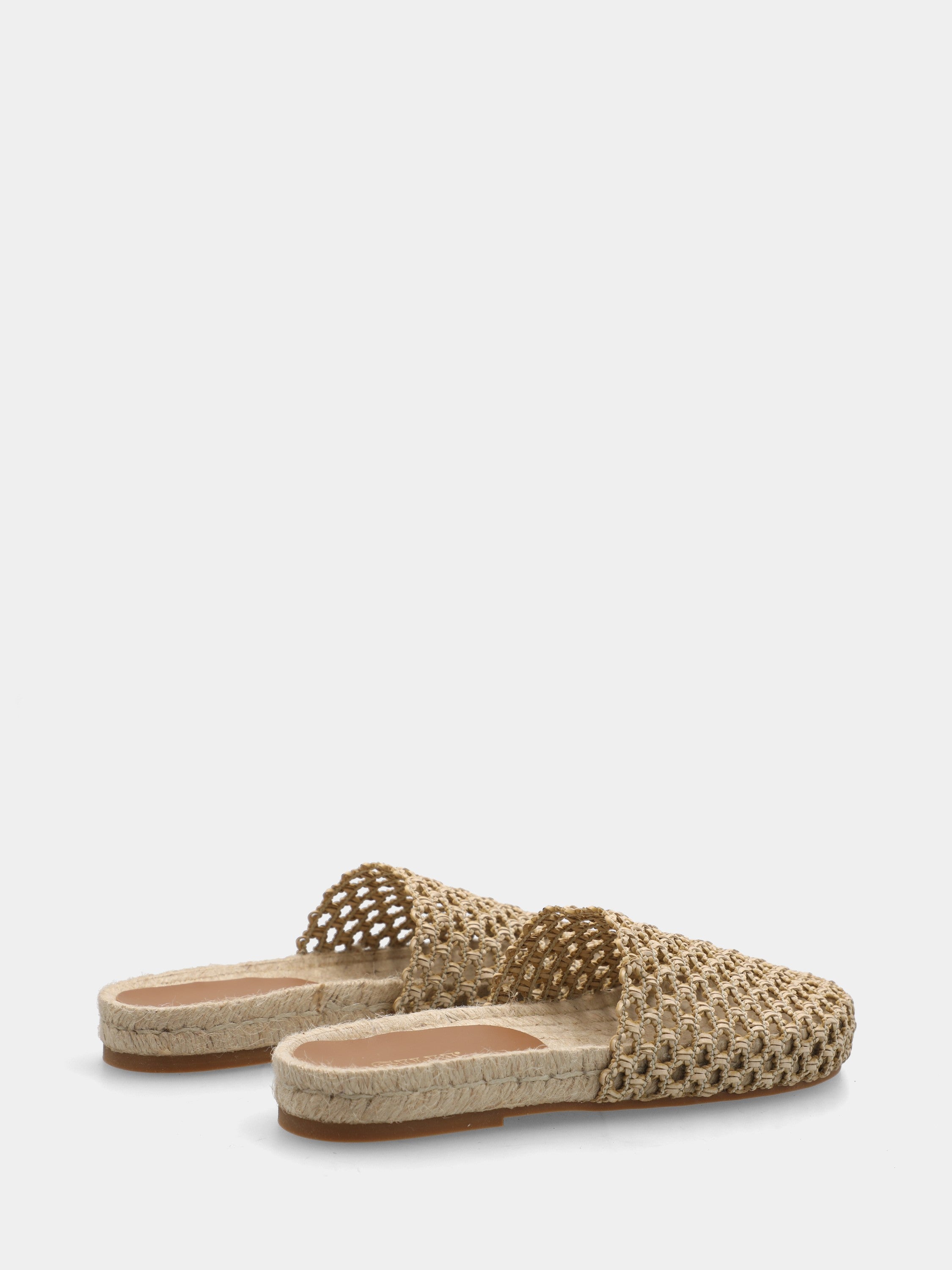 Sabot in yuta beige con platform in corda