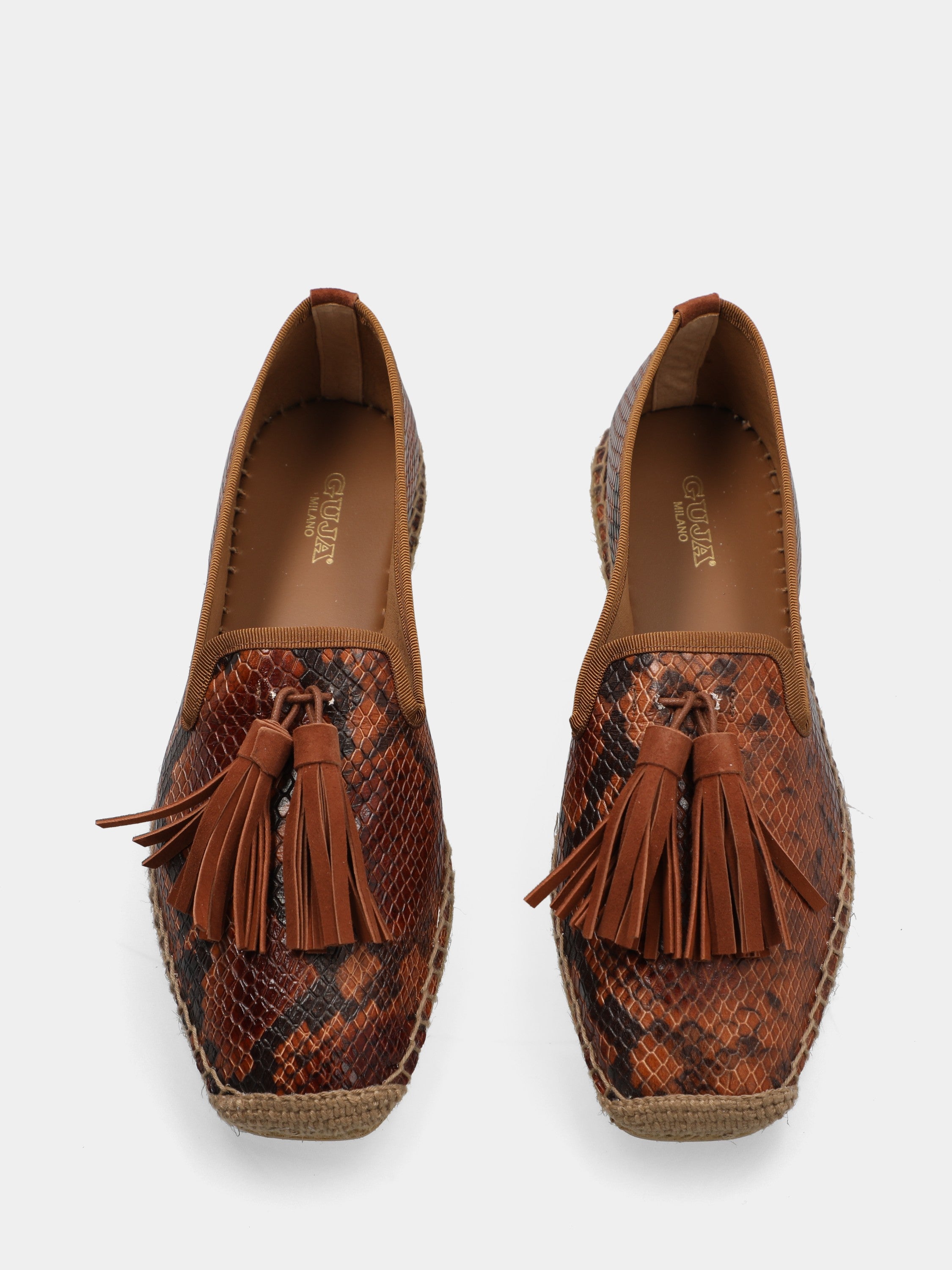 Espadrillas in vitello marrone con nappine