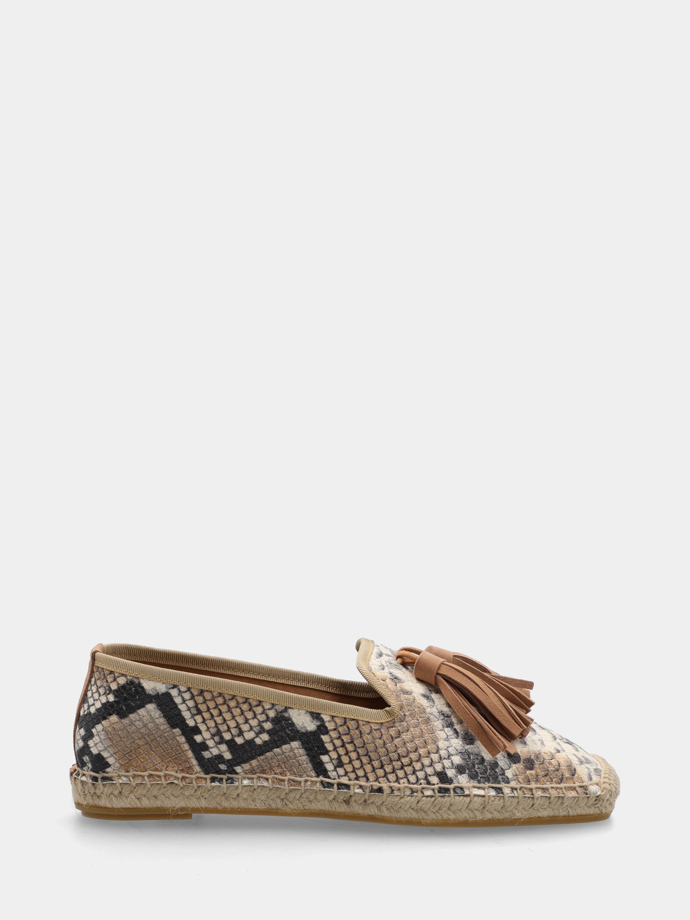 Espadrillas in vitello beige con nappine