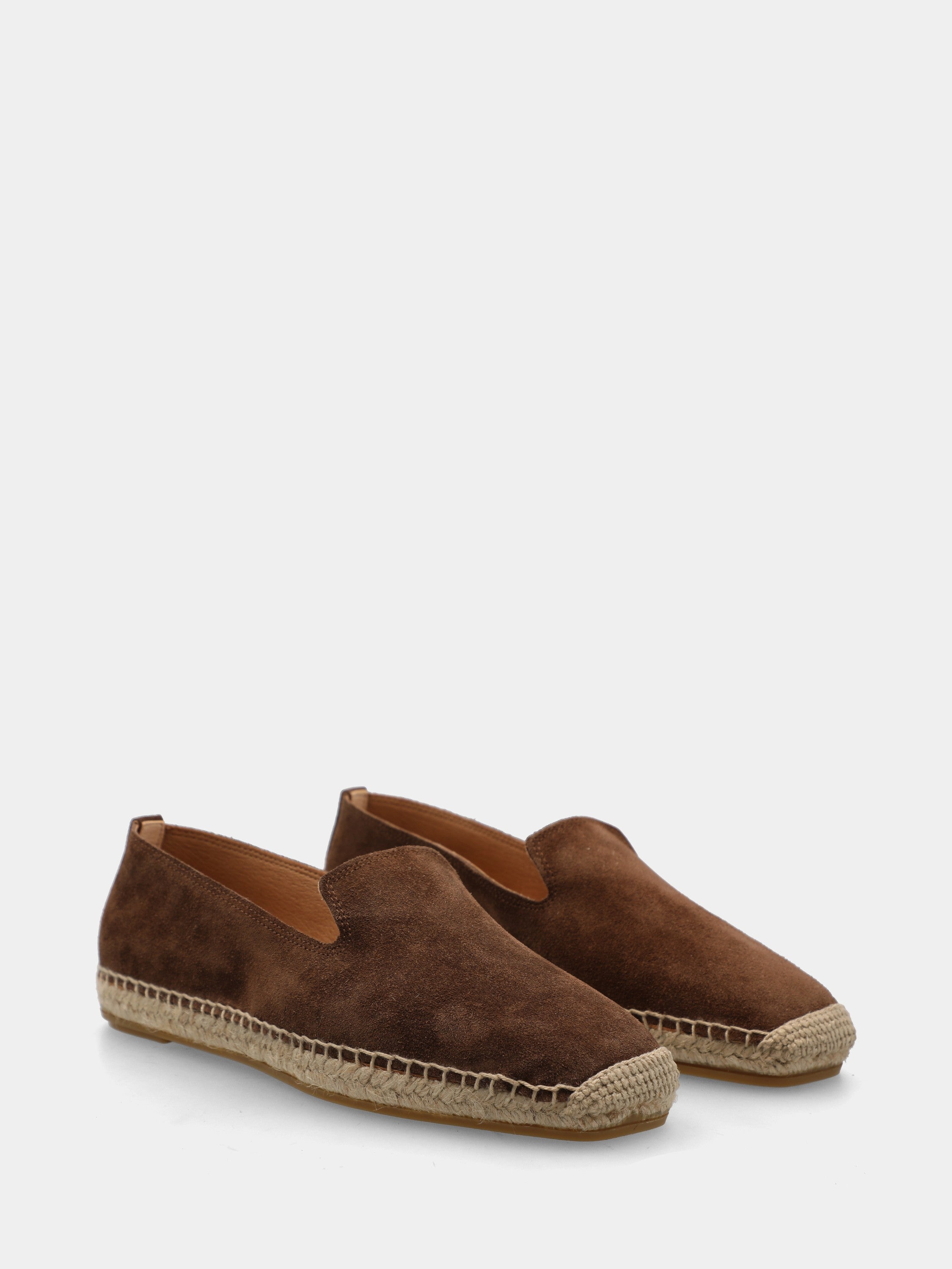 Espadrillas in velour testa di moro con platform in corda