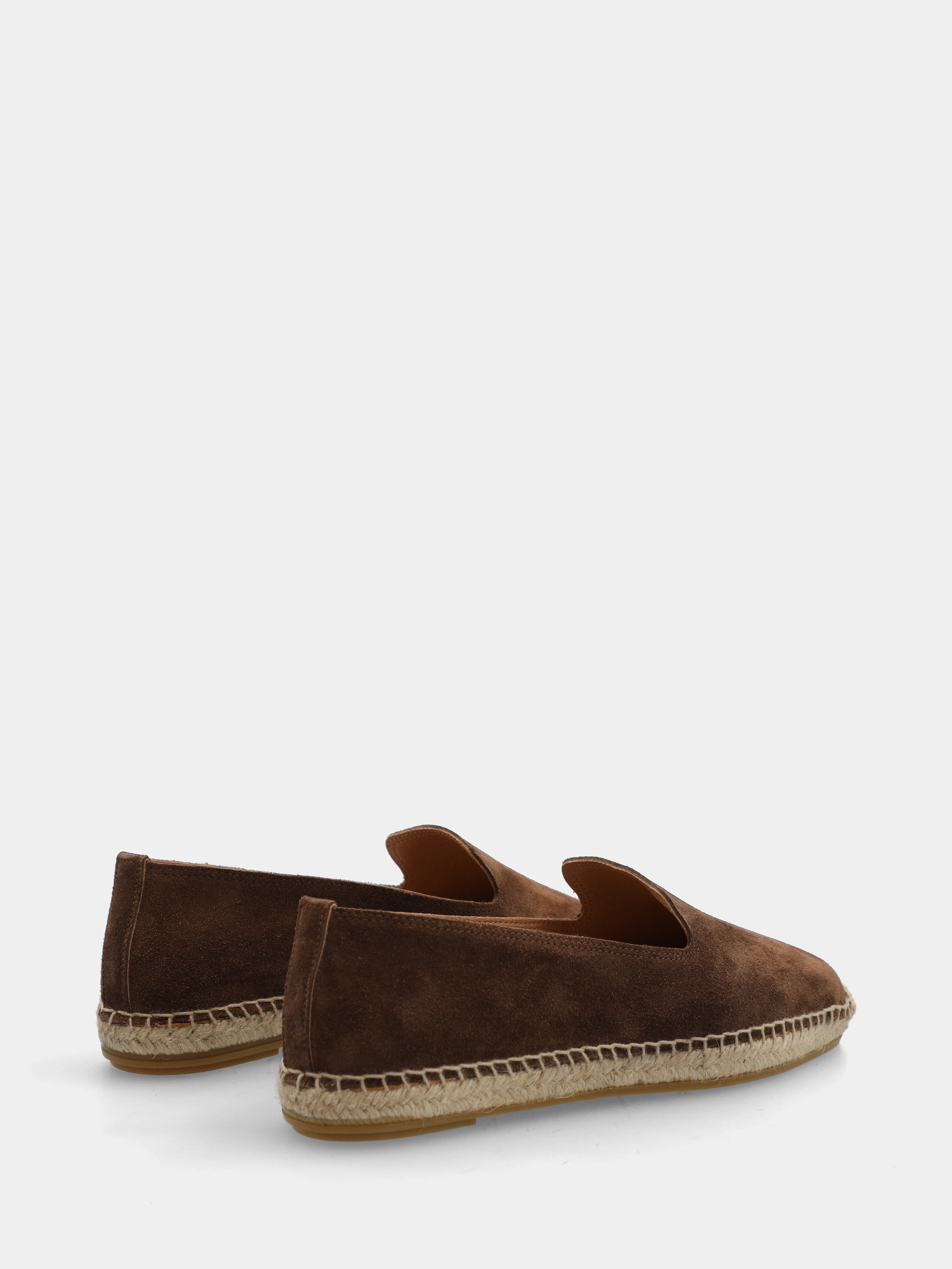 Espadrillas in velour testa di moro con platform in corda