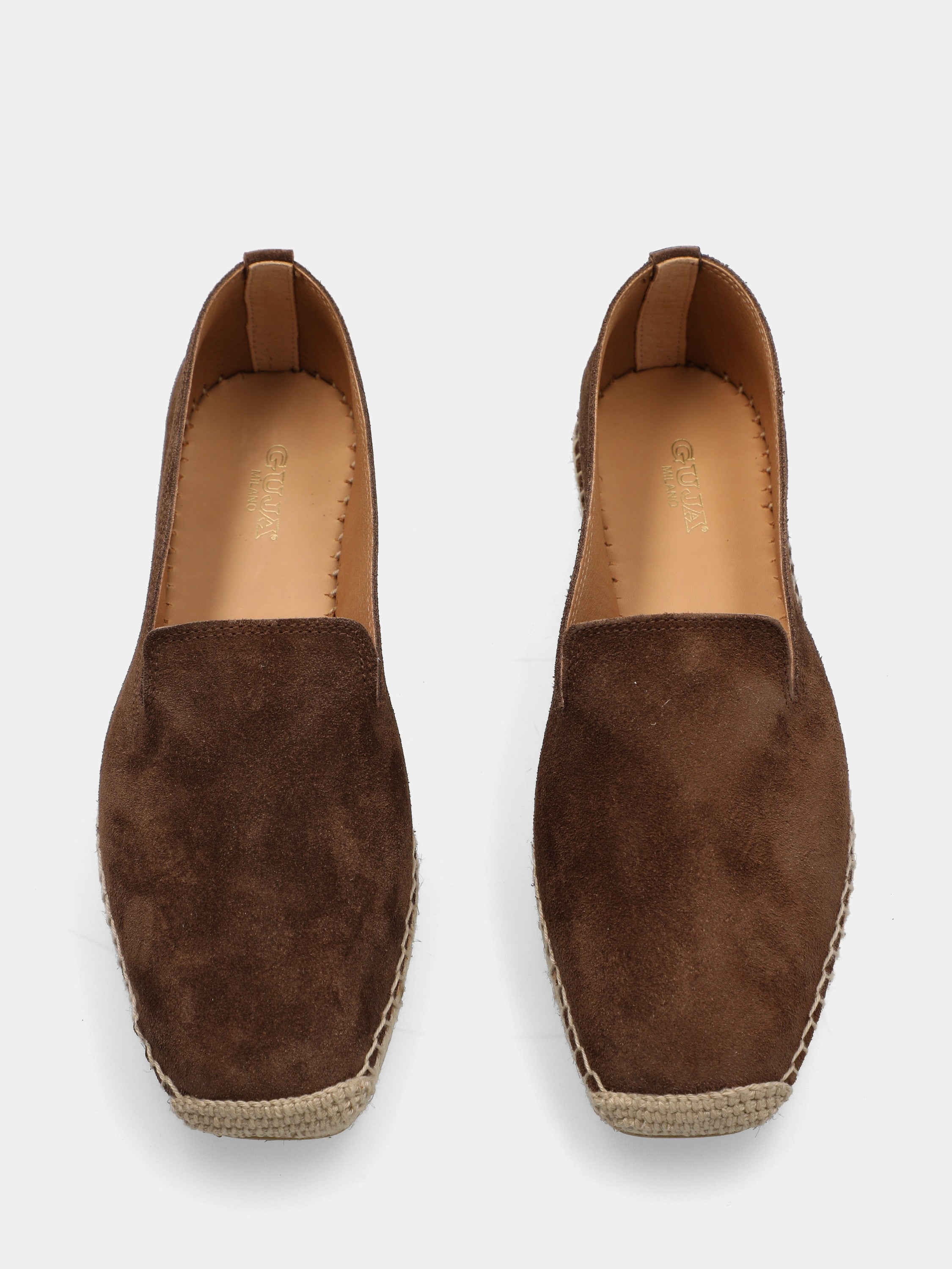 Espadrillas in velour testa di moro con platform in corda