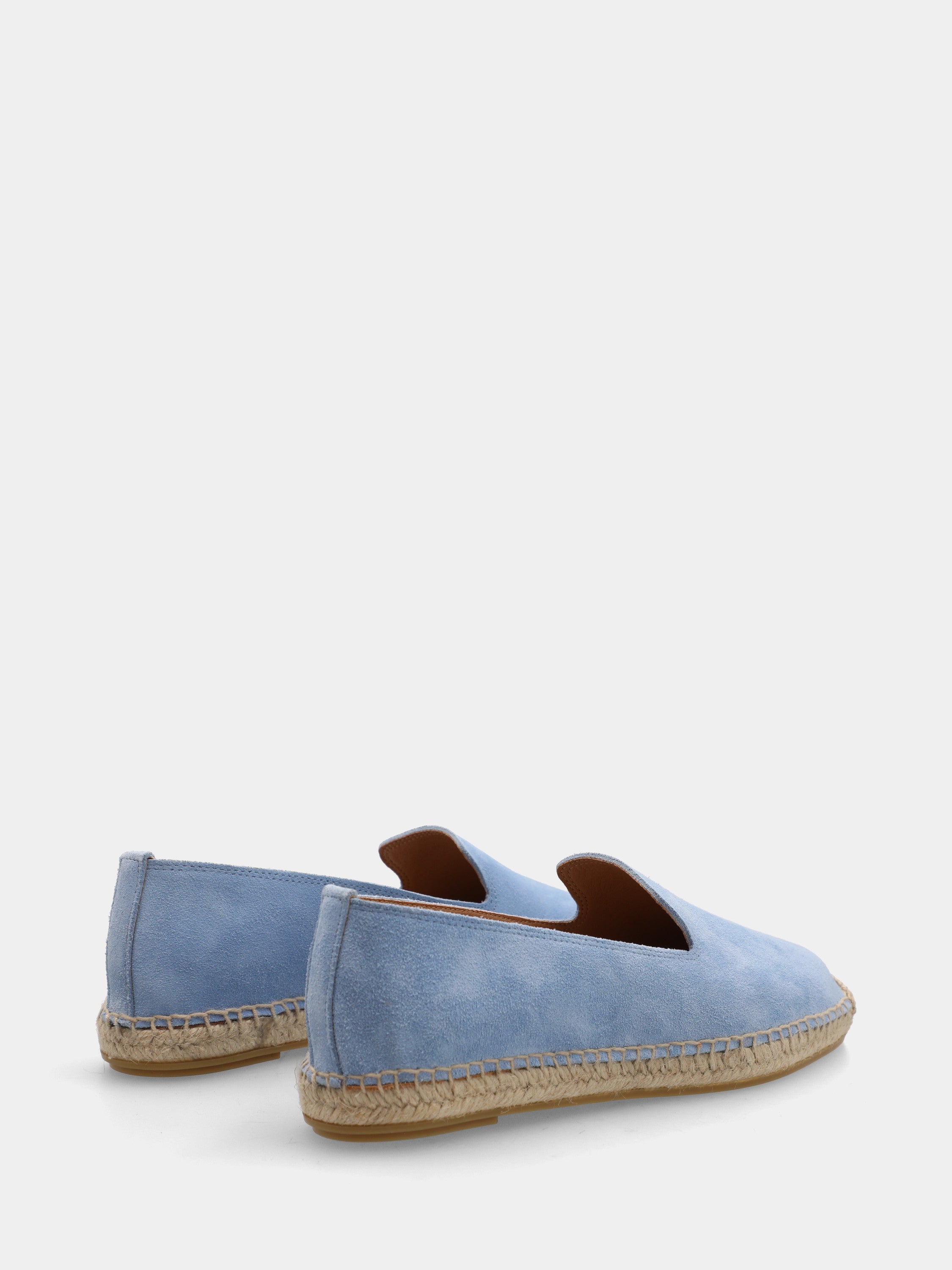 Espadrillas in velour celeste con platform in corda