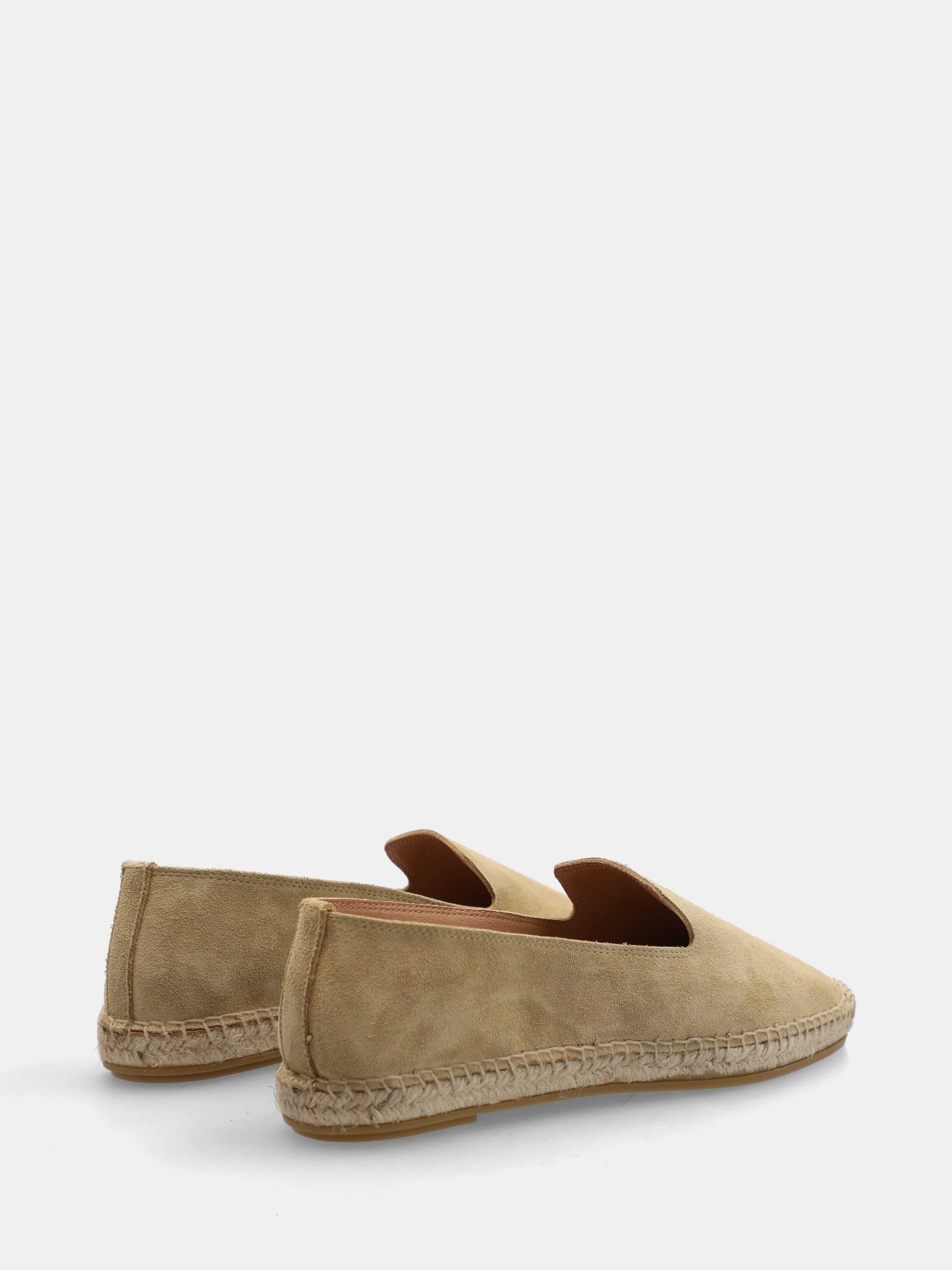 Espadrillas in velour cuoio con platform in corda