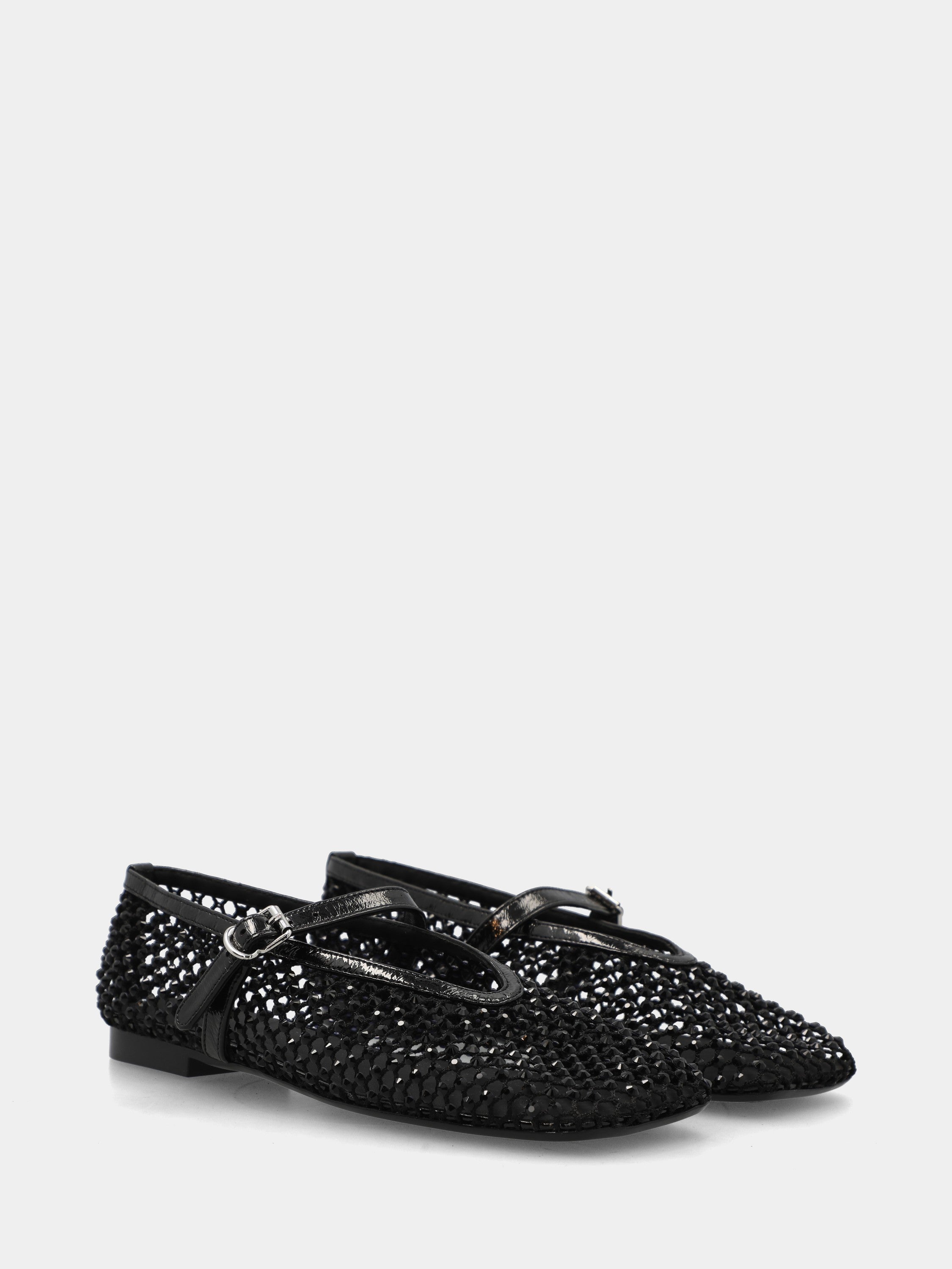 Ballerina in camoscio nero con cristalli