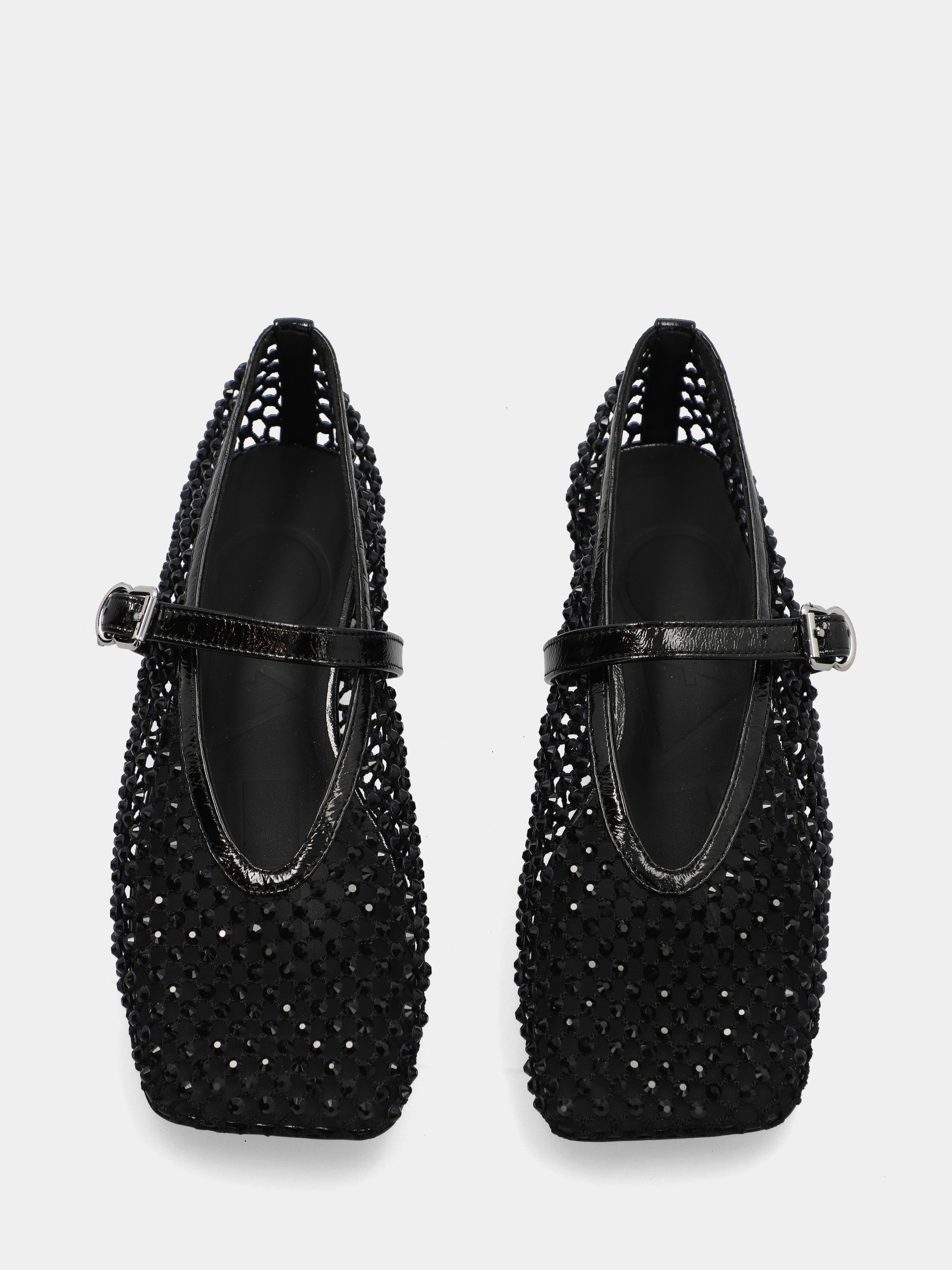 Ballerina in camoscio nero con cristalli