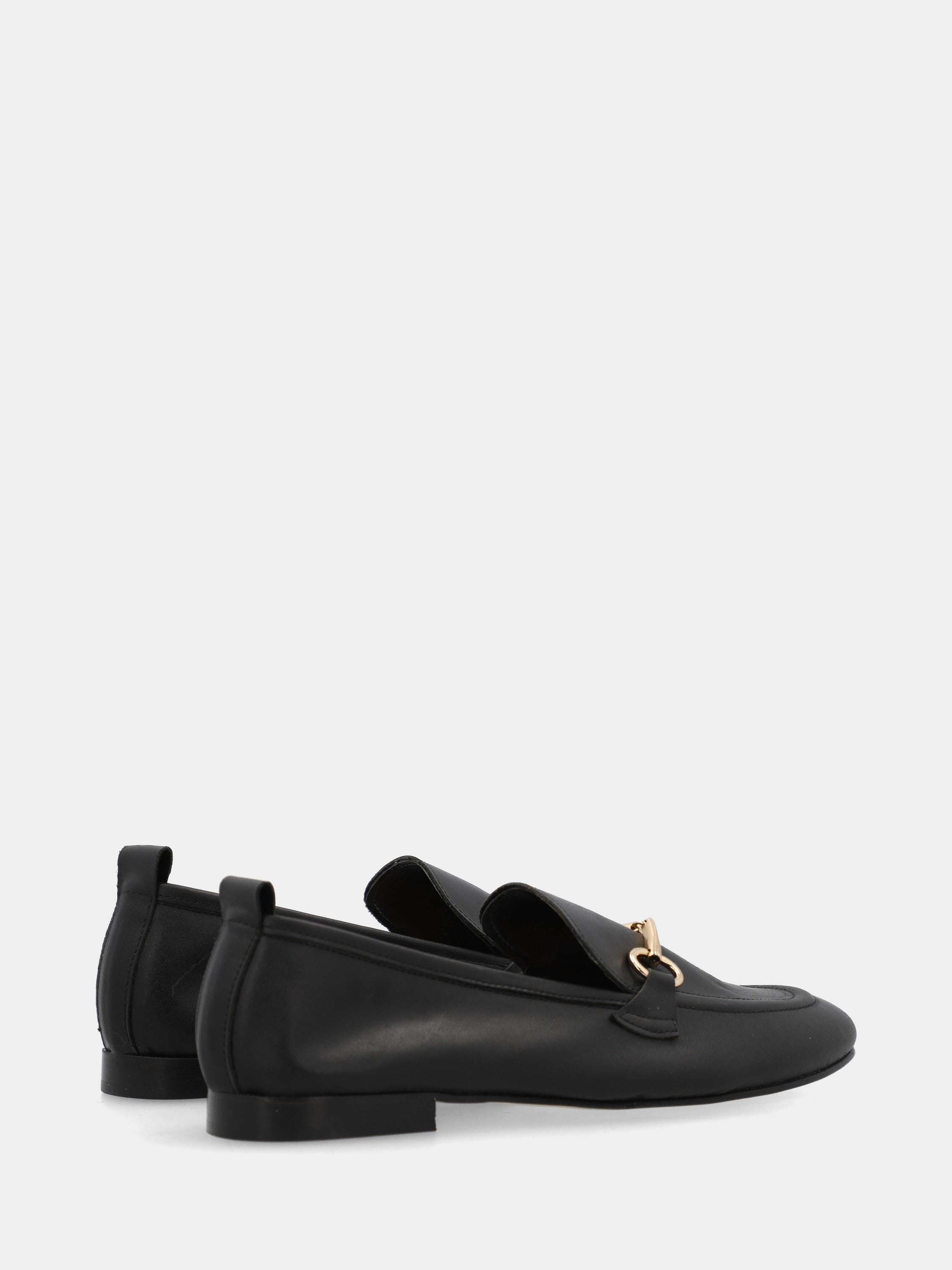 Black nappa moccasin with bit and 10mm heel
