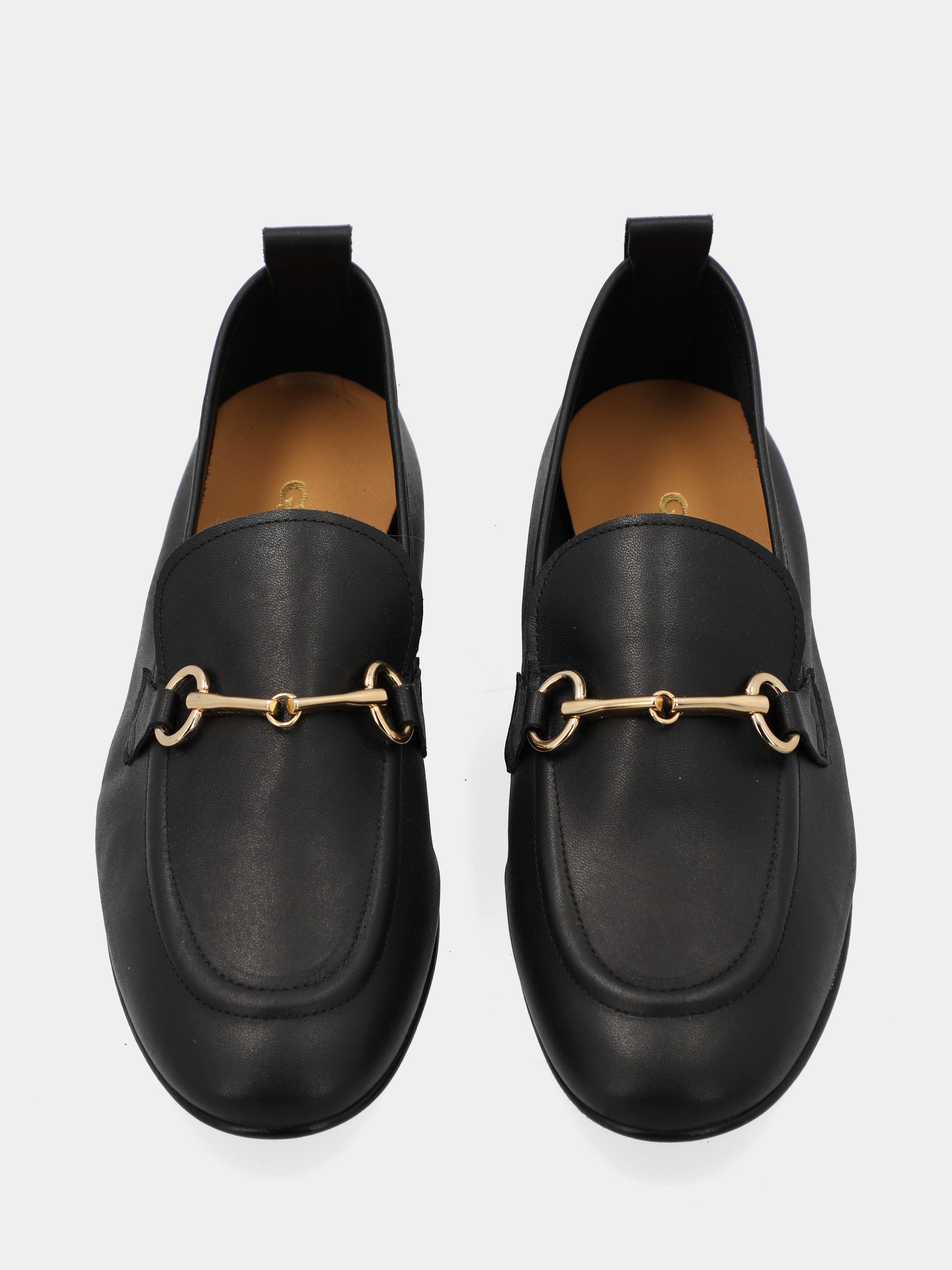 Black nappa moccasin with bit and 10mm heel
