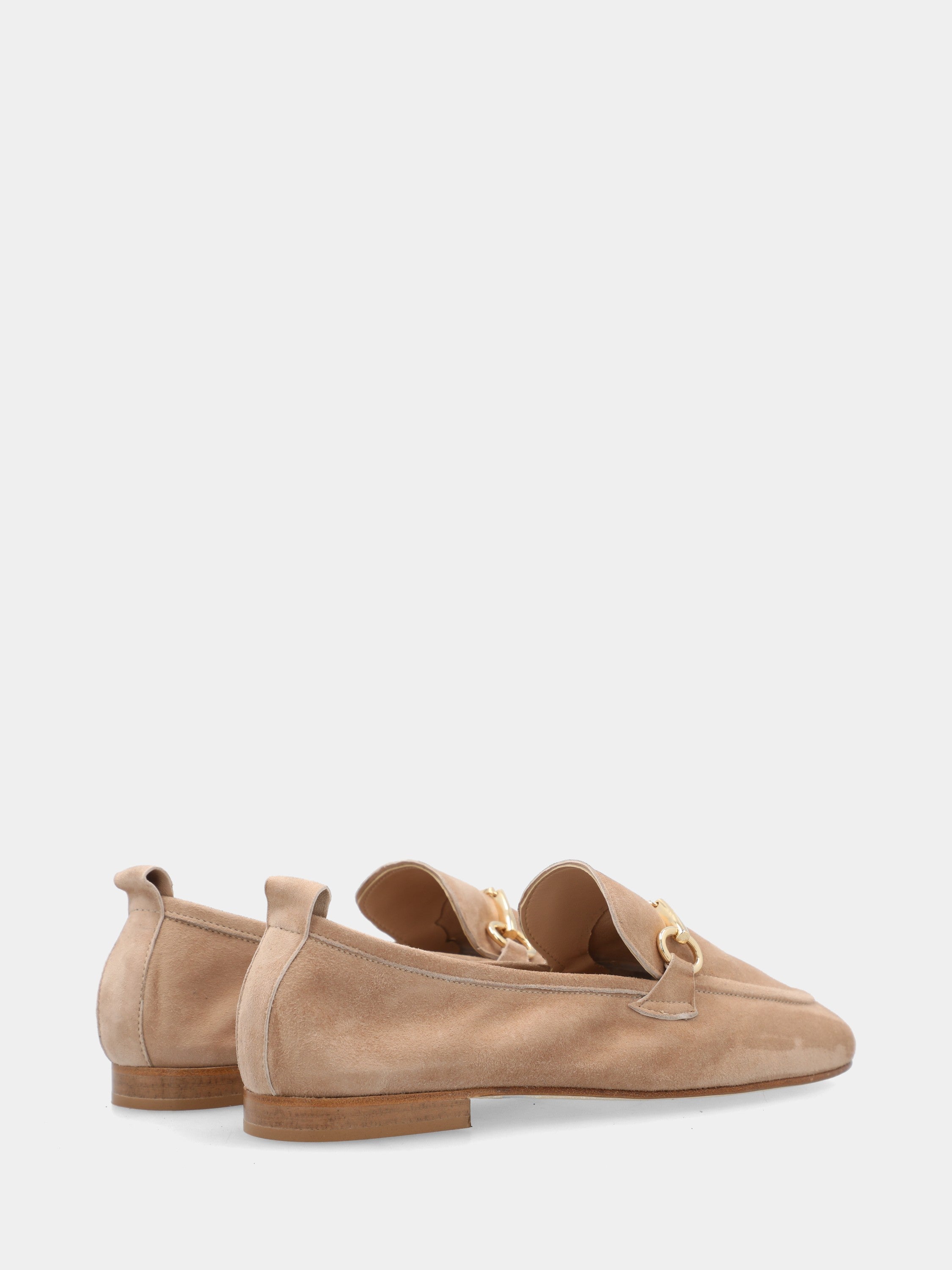 Beige suede loafer with bit and 10mm heel
