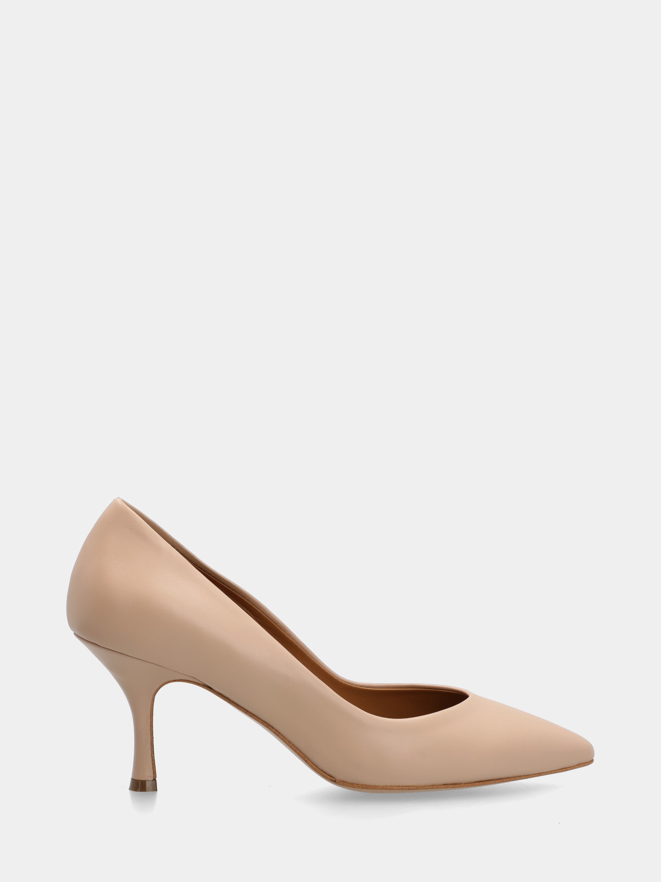 Pumps aus Nappaleder in Nude mit spitzer Spitze und 75mm Absatz