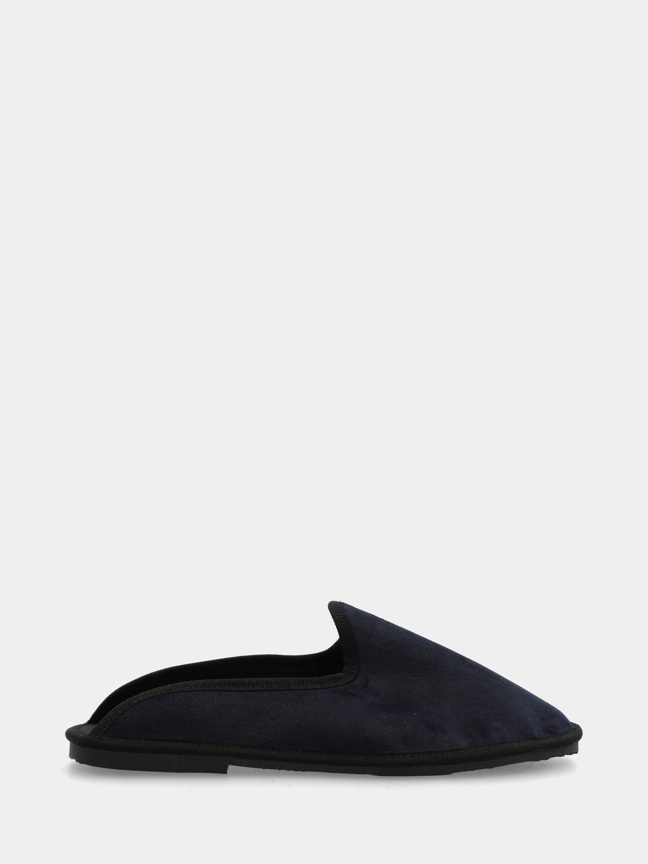Friulana sabot in velluto blu con punta tonda