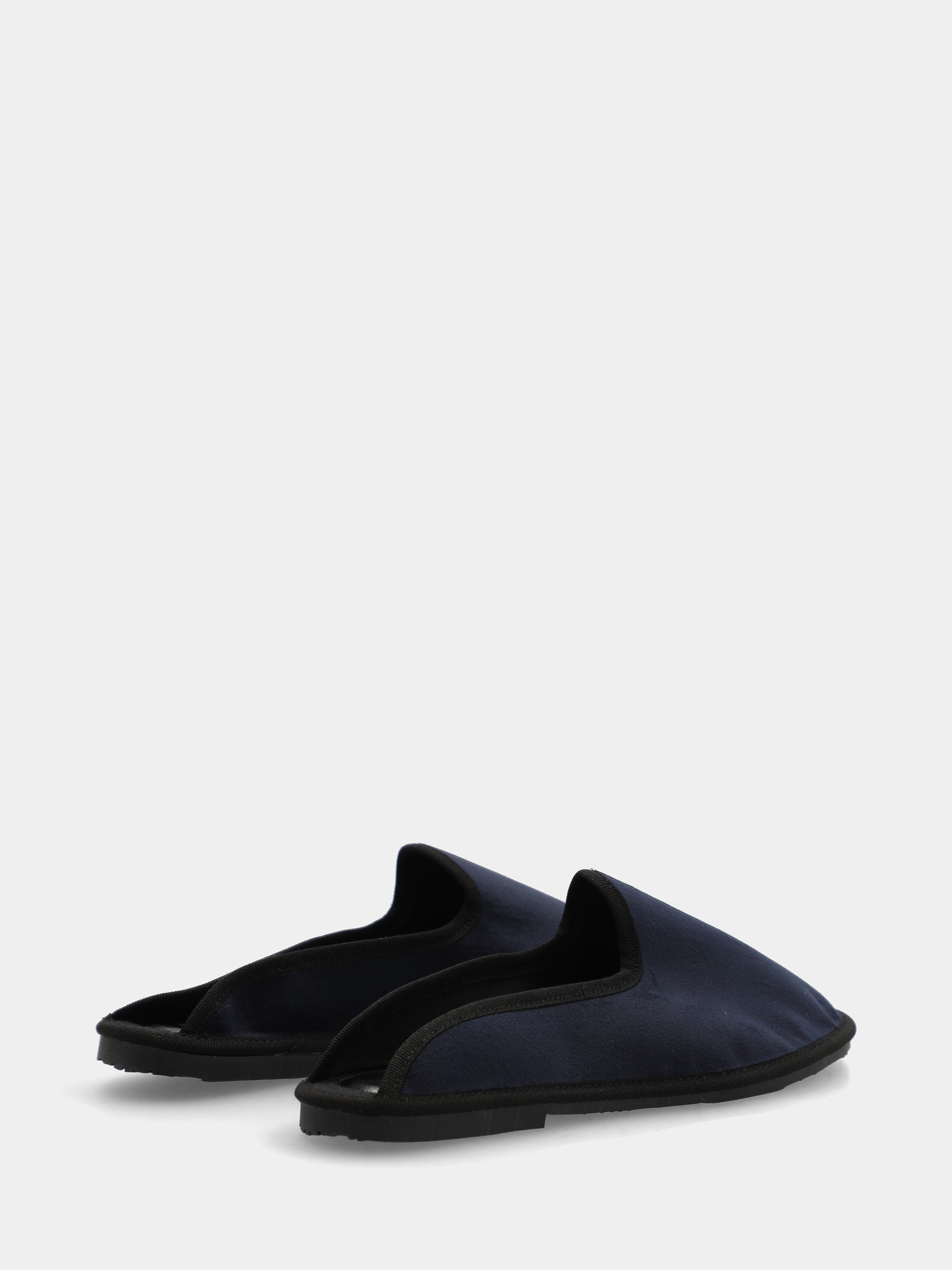 Friulana sabot in velluto blu con punta tonda