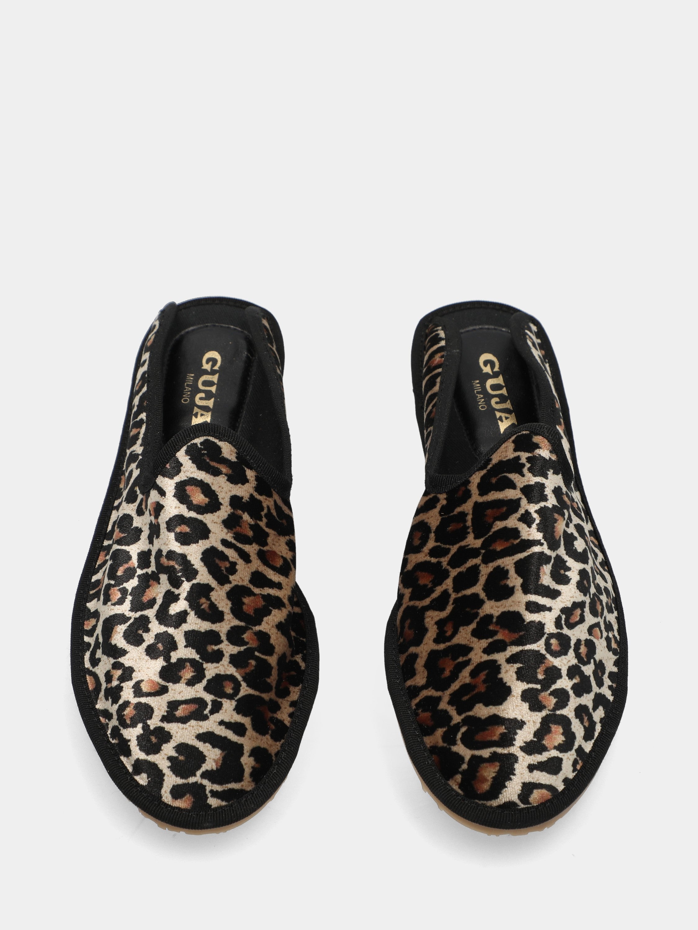 Friulana sabot in velluto leopardato con punta tonda